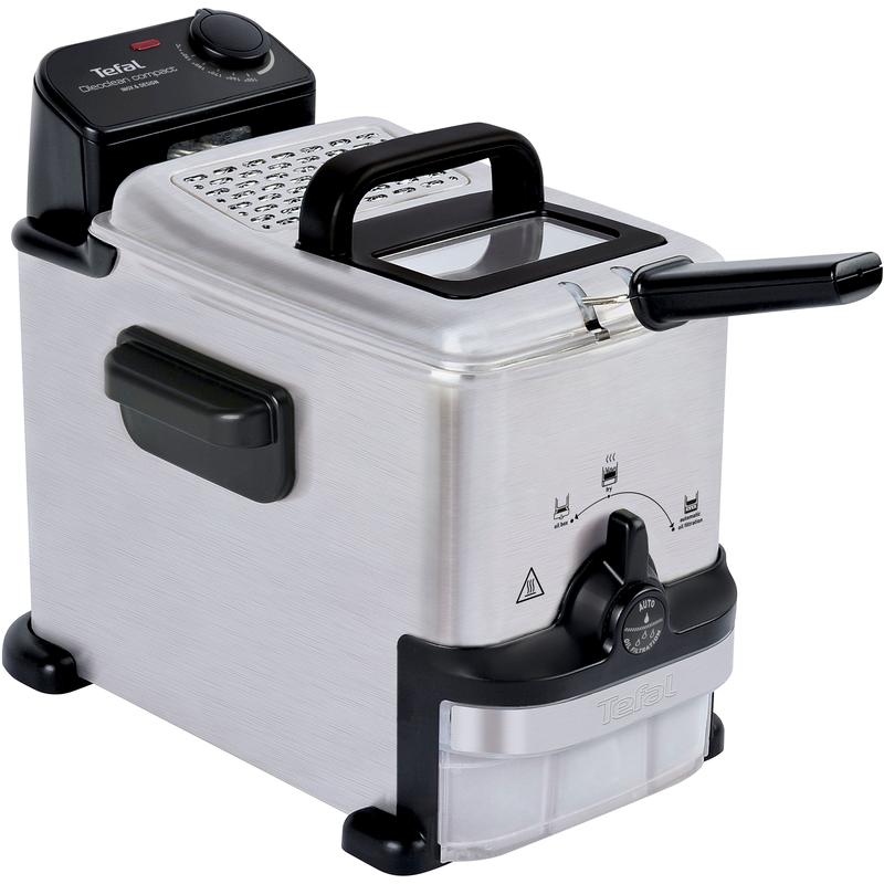 TEFAL Fritteuse »Oleoclean Compact« 1500 W Fassungsvermögen 2 l 2 L, Deckel mit Filter, Sichtfenster, Temperaturkontrolle, FR7016 edelstahlfarben