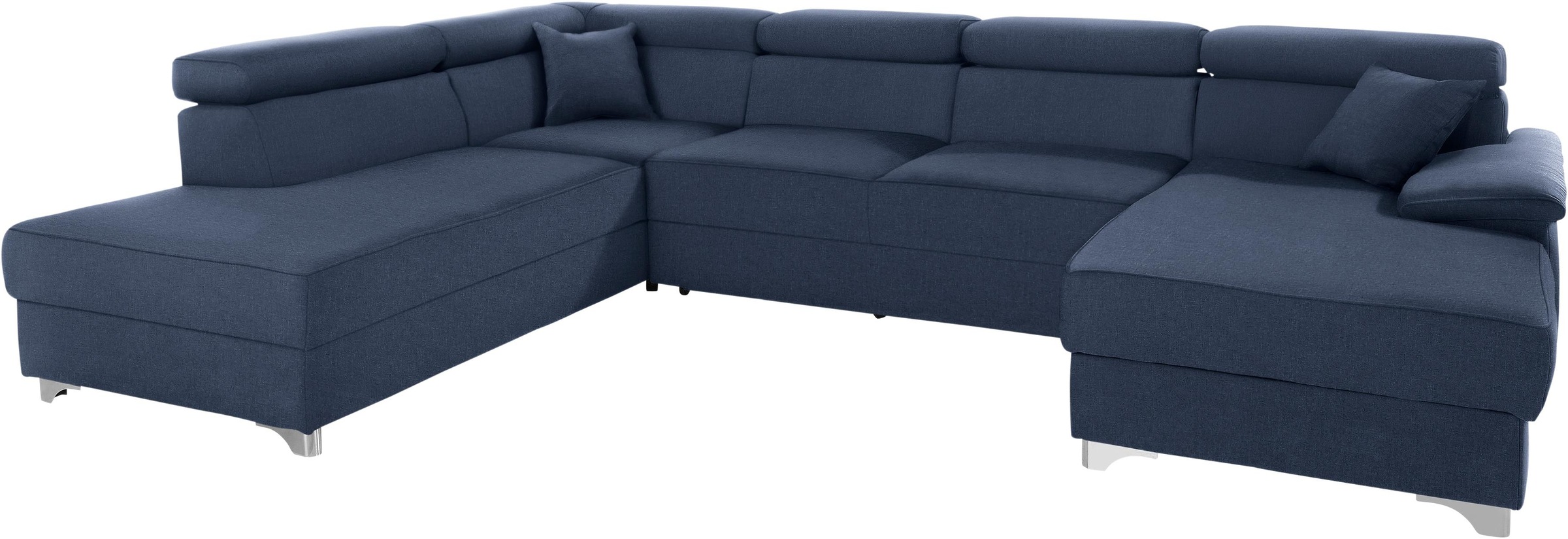 DOMO collection Wohnlandschaft »Mira, inklusive Kopfteilverstellung für mehr Wohlfühlkomfort, U-Form«, wahlweise mit Bettfunktion und Bettkasten, elegant und modern