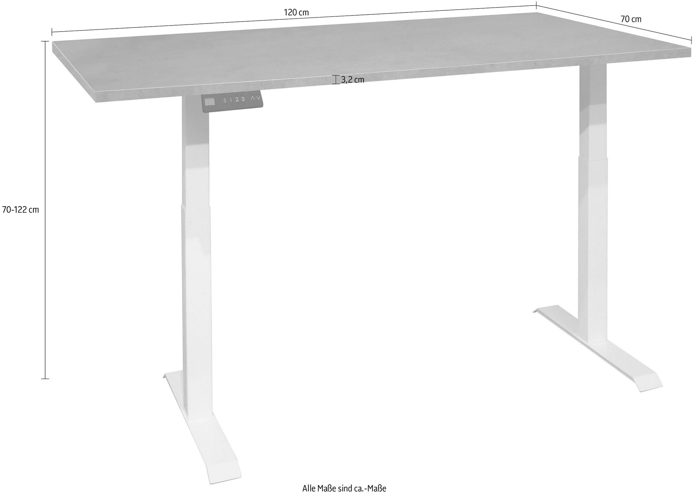 Mäusbacher Schreibtisch »Big System Office« Breite 120 cm, elektrisch höhenverstellbar
