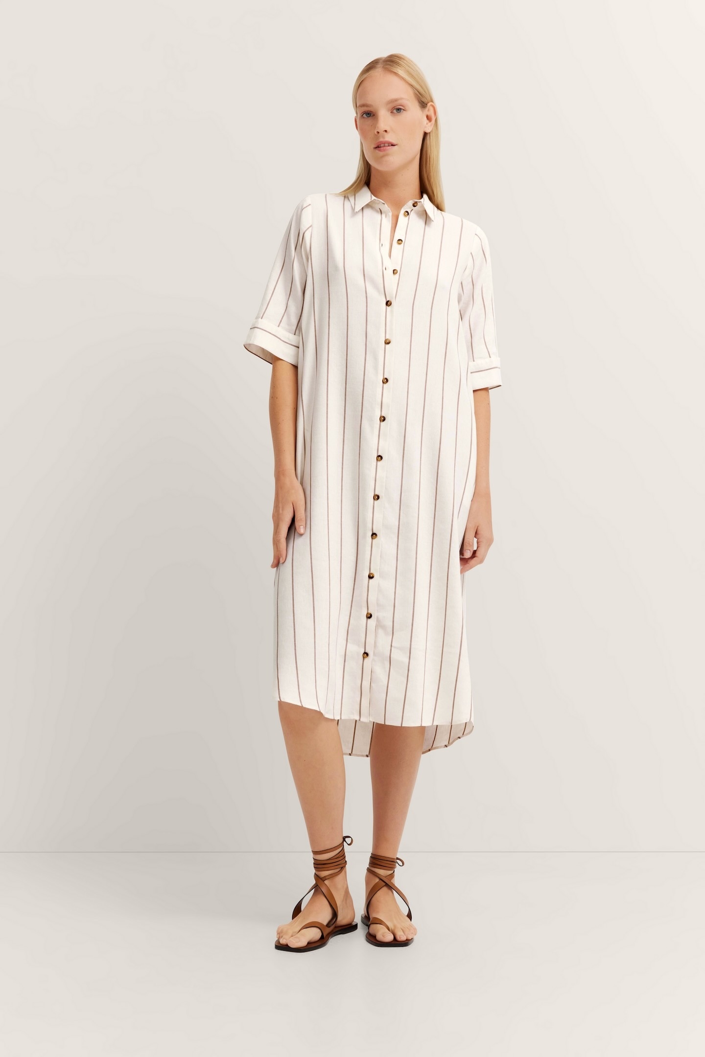 bugatti Hemdblusenkleid, aus Leinen-Mix