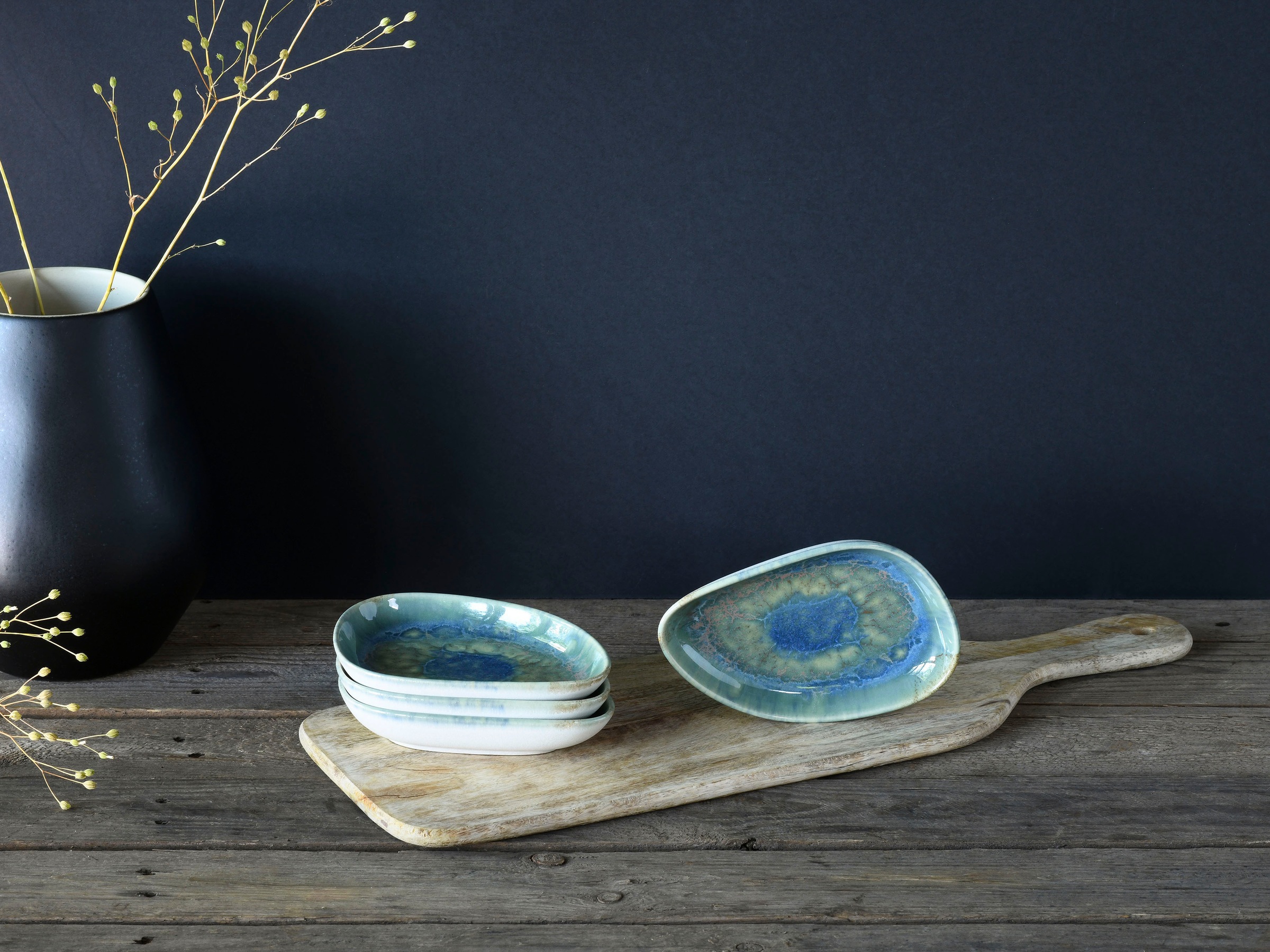 CreaTable Schale »Yuki«, 4 tlg., aus Steinzeug, Beilagenschale, reaktiver D günstig online kaufen