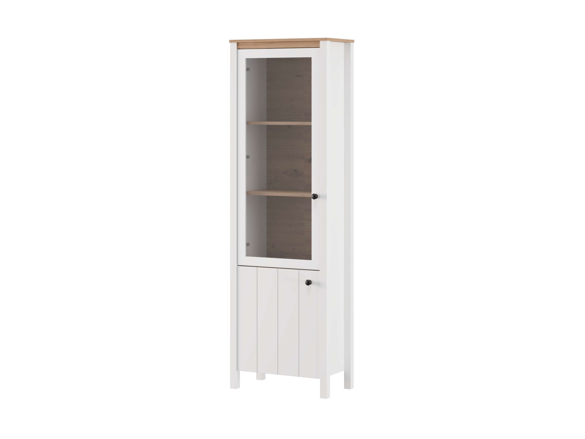 Home affaire Vitrine »BEDFORD Vitrinenschrank, Glasschrank, Standvitrine, Highboard« MDF-Profil 2D ummantelt, 2 Türen & 4 Einlegeböden mit Metallgriffen