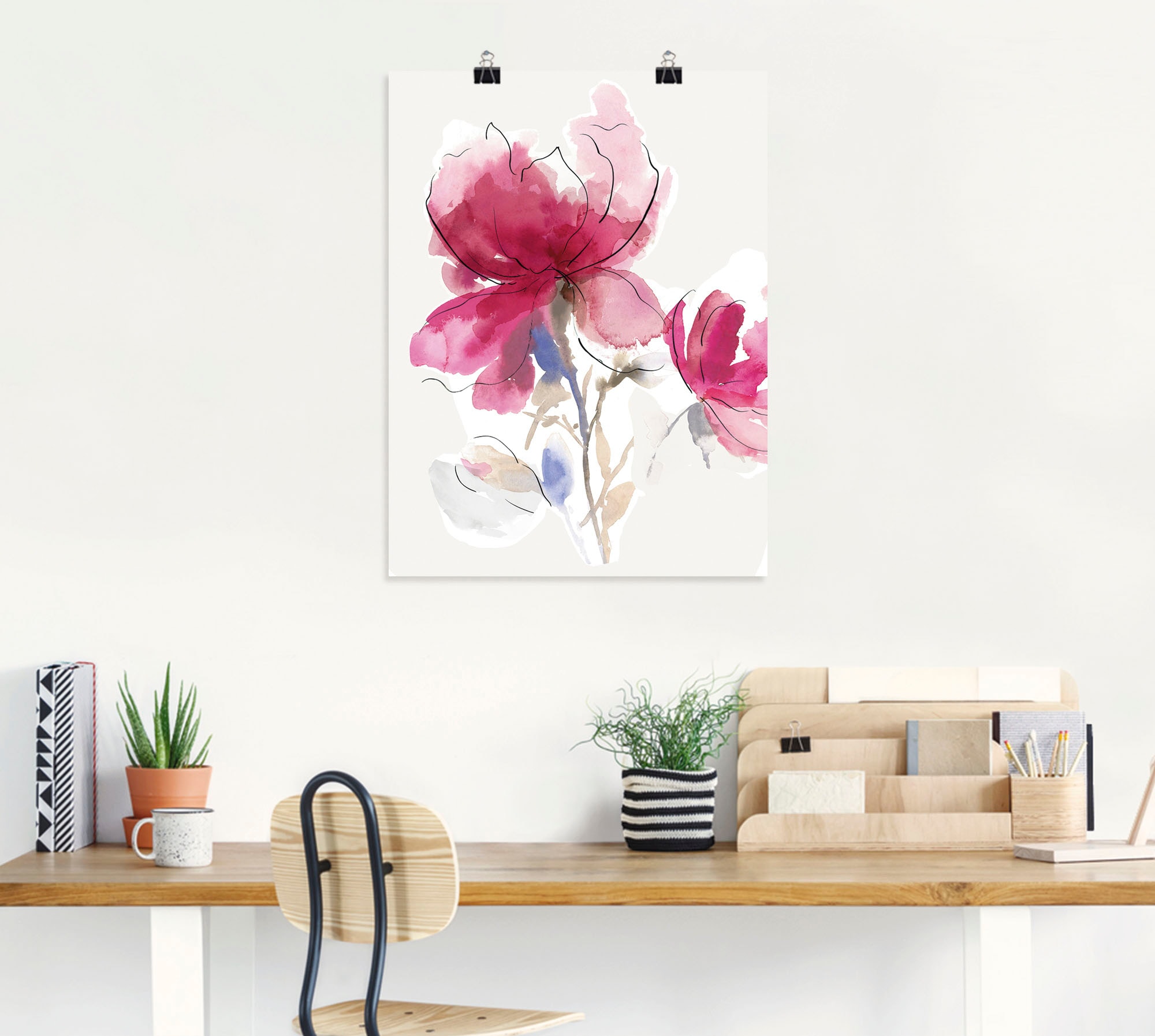 Artland Wandbild »Rosige Blüte I.«, Blumenbilder, (1 St.), als Alubild, Leinwandbild, Wandaufkleber oder Poster in versch. Größen