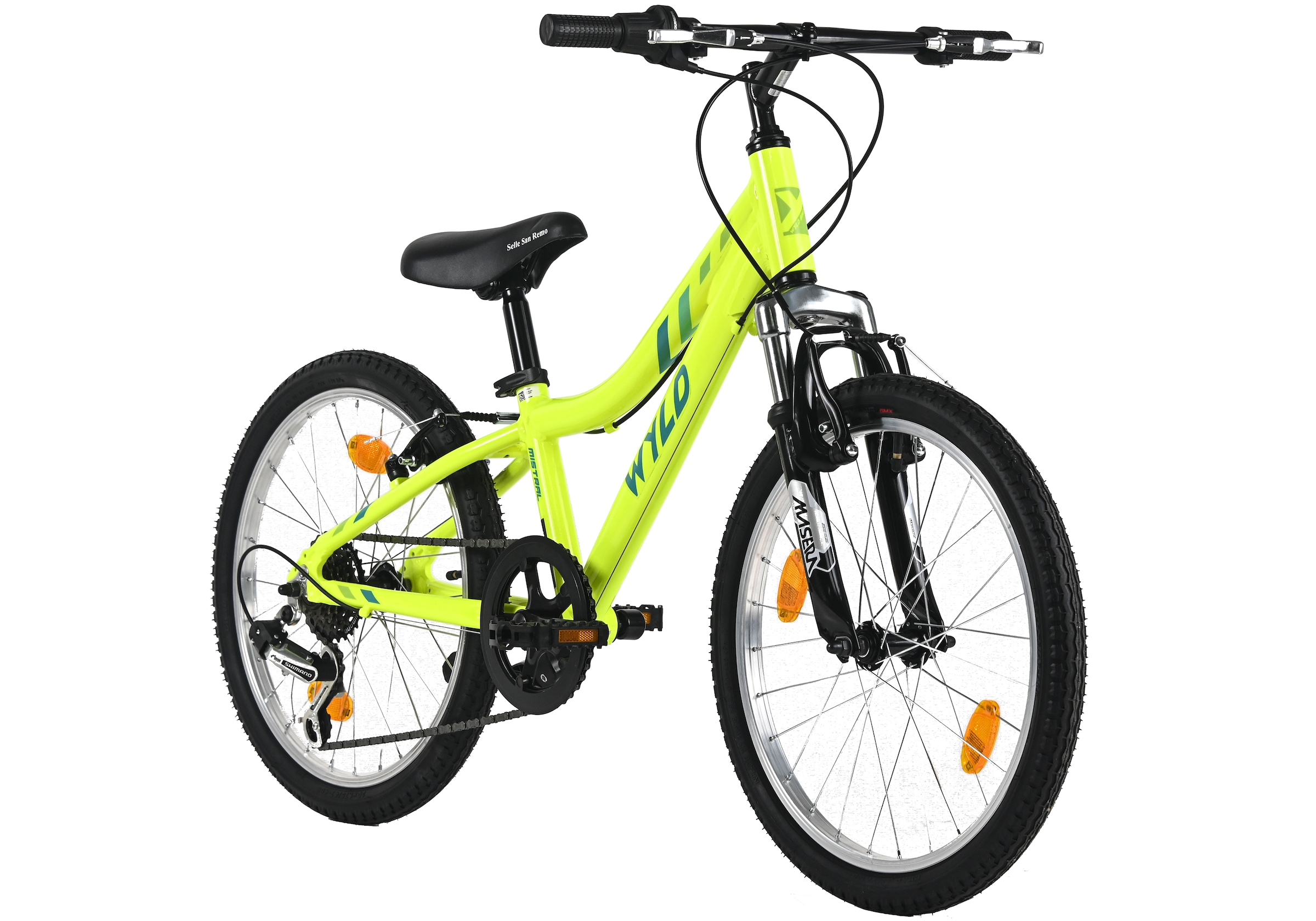 Dacapo Kinderfahrrad »20" Mistral Gelb 6 Gänge RH 27 cm - Ab 6 Jahre« 6 Gang Kettenschaltung