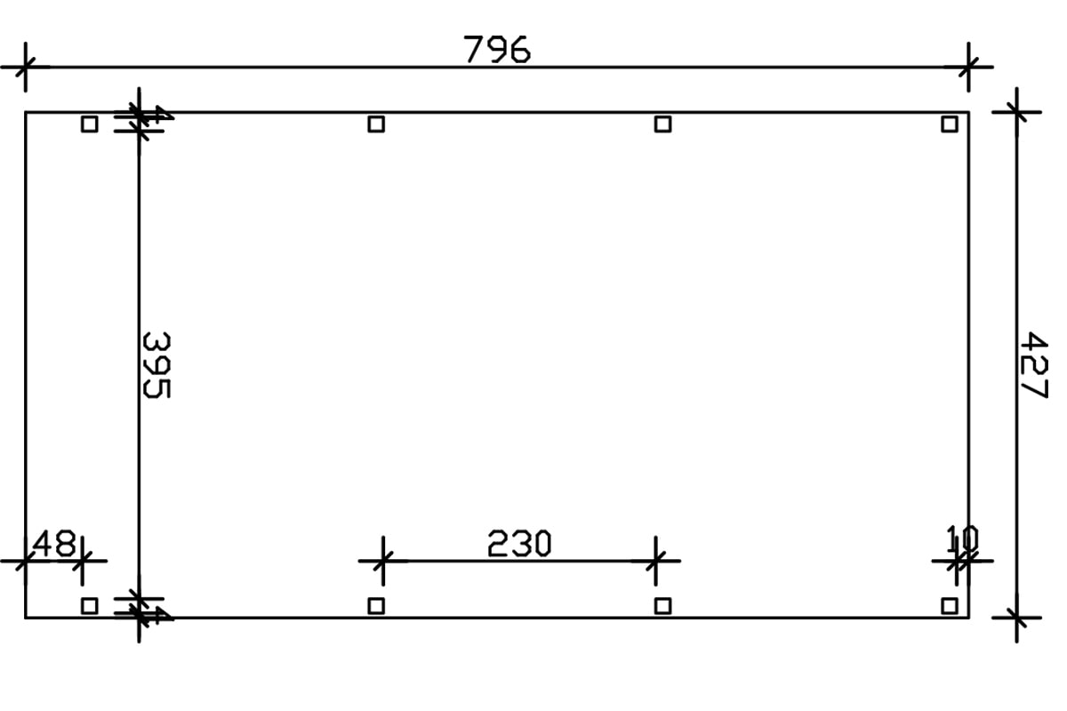 Skanholz Einzelcarport »Grunewald«, Leimholz-Nordisches Fichtenholz, weiß, mit Aluminiumdach
