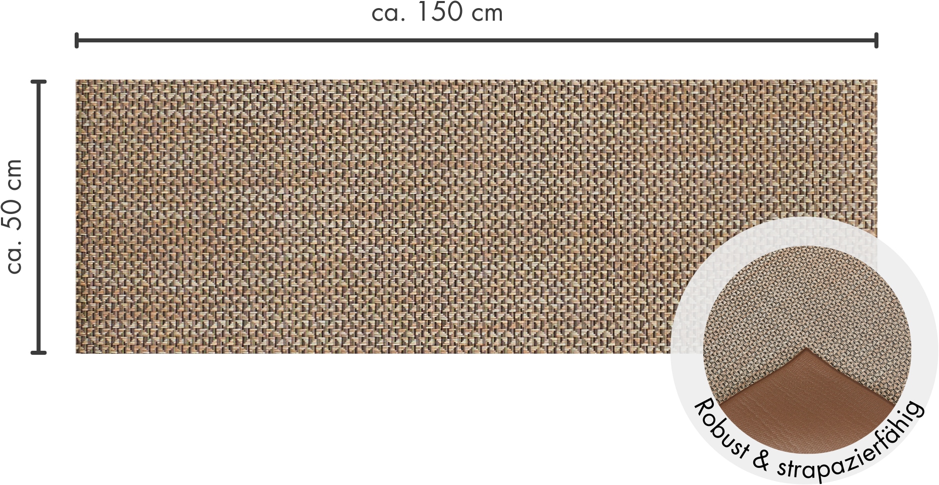 Andiamo Küchenläufer »Soft«, rechteckig, 5 mm Höhe, Vinyl-Küchenläufer, meliert, Flechtoptik, rutschhemmend