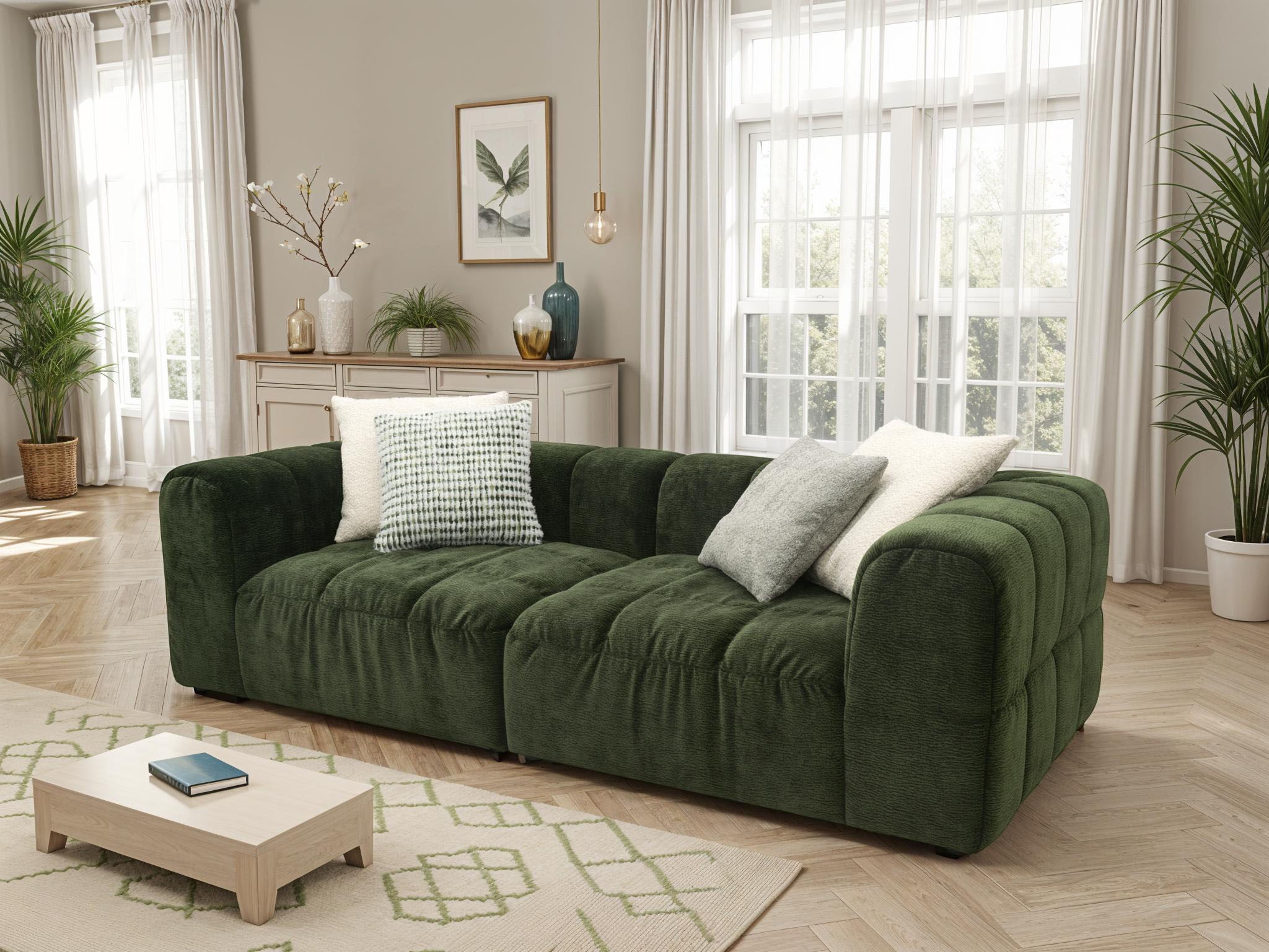 DOMO collection Big-Sofa »800019 Megasofa in 2 Breiten, Kassettensteppung, modern, Federkern«, (2 St.), Bigsofa mit Taschenfederkern und Kassettensteppung