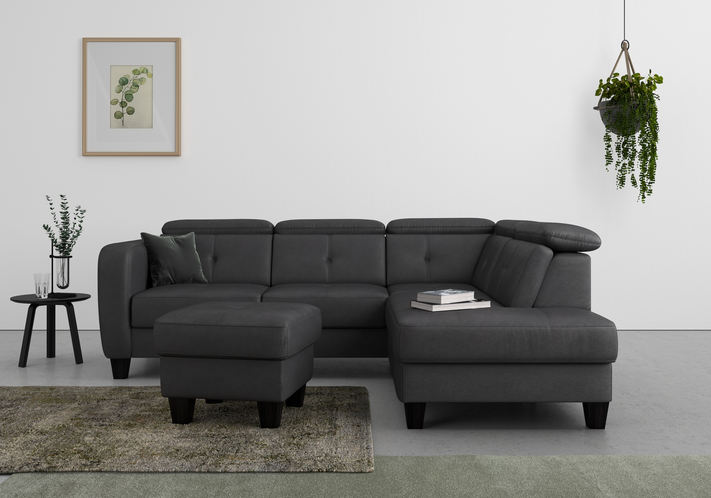 sit&more Ecksofa »Belluci L-Form«, inklusive Federkern, wahlweise mit Bettfunktion und Bettkasten