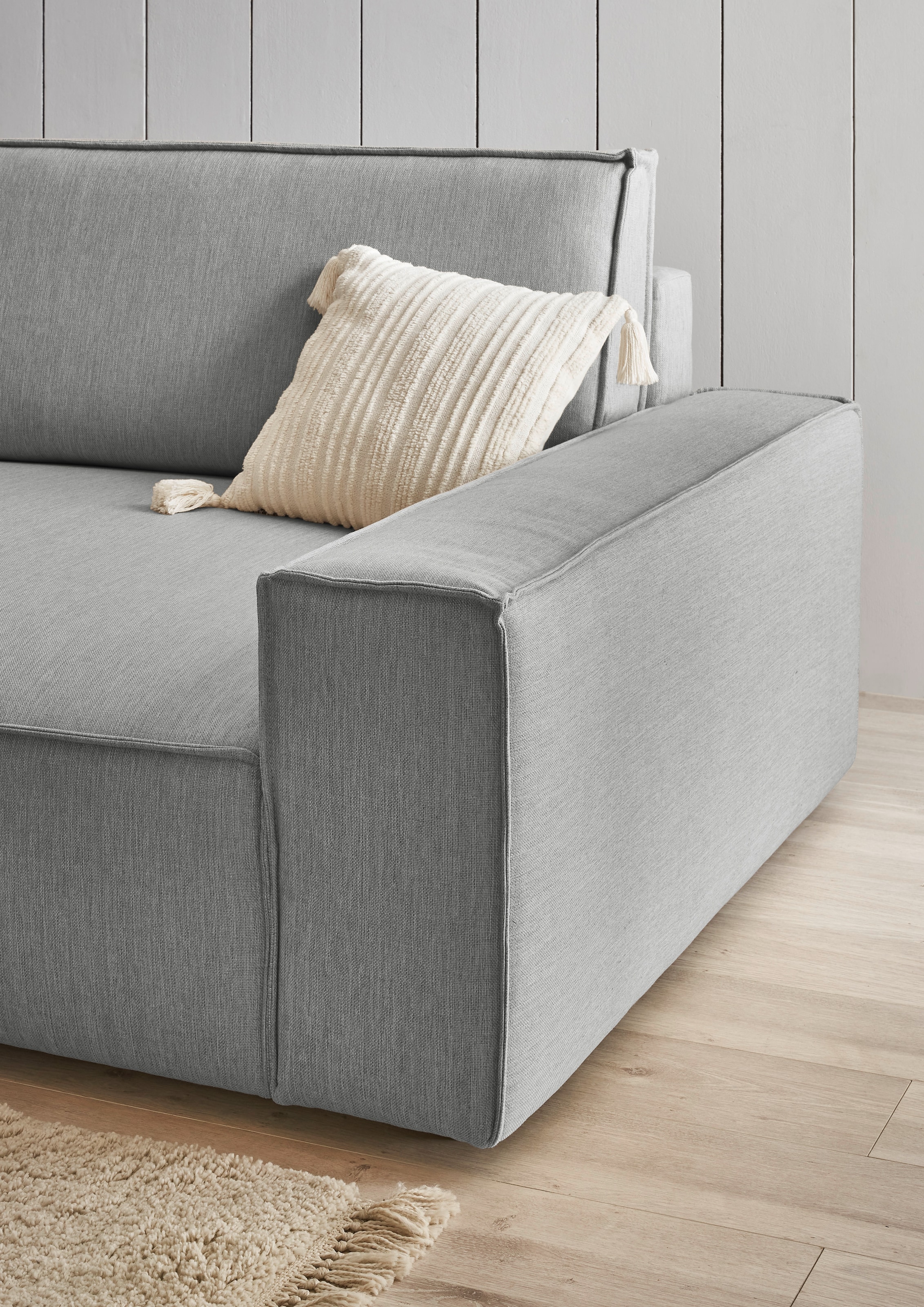 Home affaire Big-Sofa »NEU: SHERWOOD XXL, Big-Sofa (316cm), extra tiefe Sitzfläche 95 cm«, bequemer Sitzkomfort, Cord u. Leinenoptik, Kedernaht