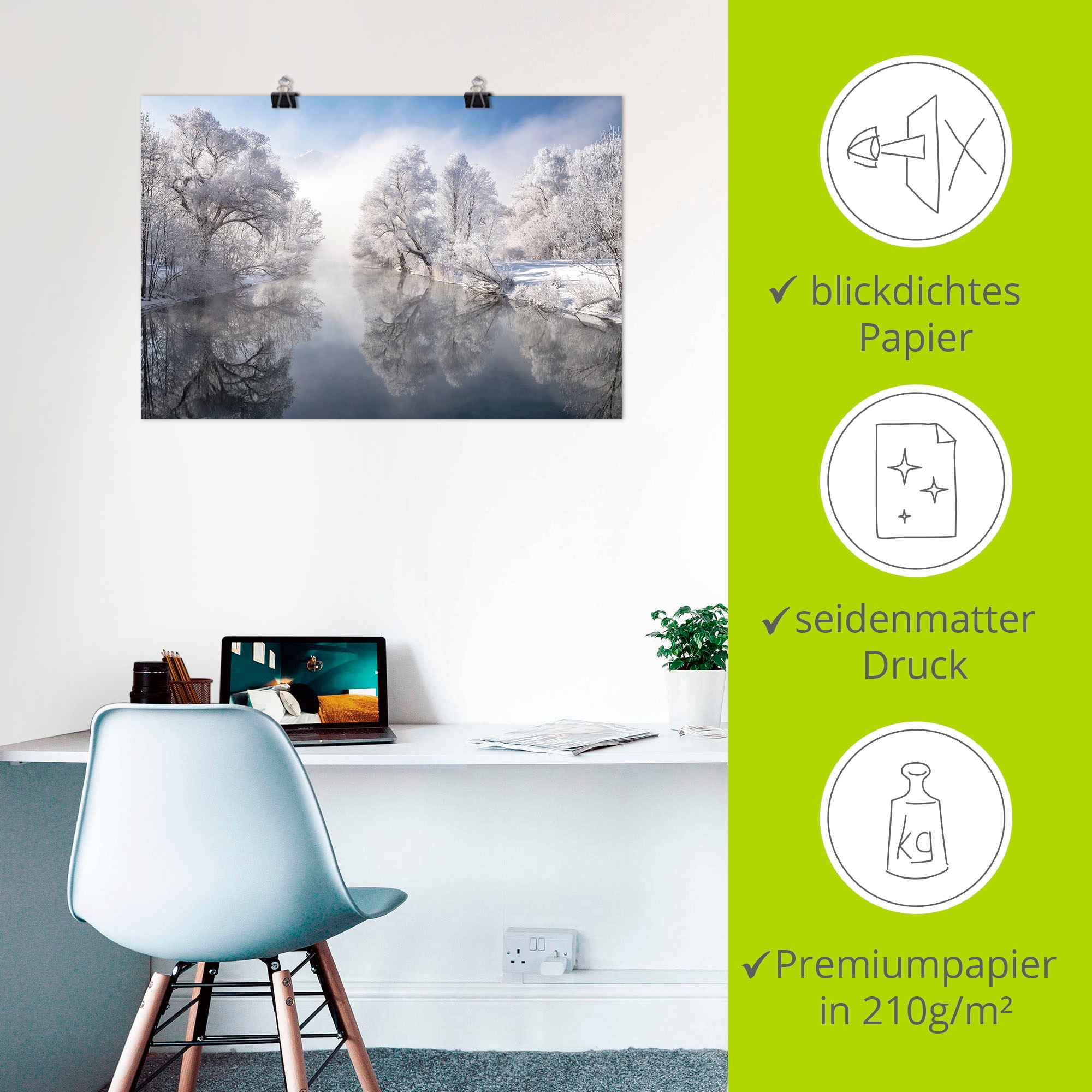 Artland Wandbild »Winter in Oberbayern«, Seebilder, (1 St.), als Leinwandbild, Poster, Wandaufkleber in verschied. Größen