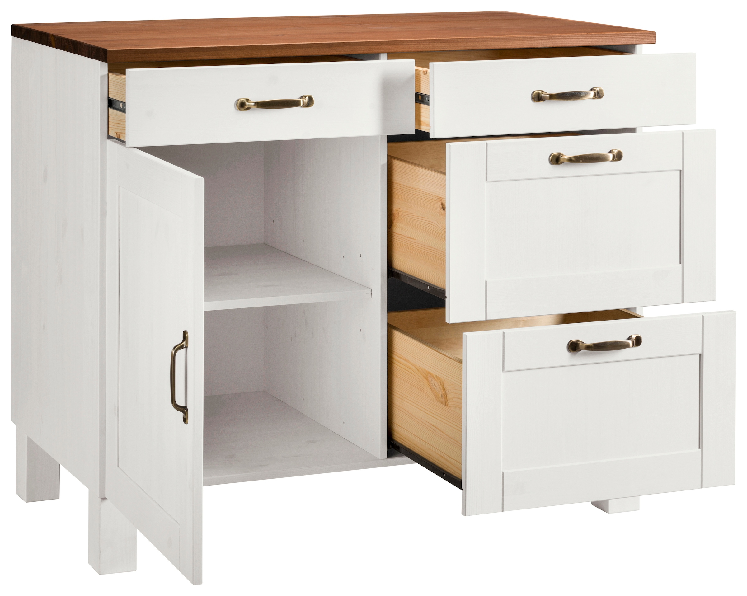 Home affaire Unterschrank »Alby«, Breite 100 cm, 1 Tür, 4 Schubladen