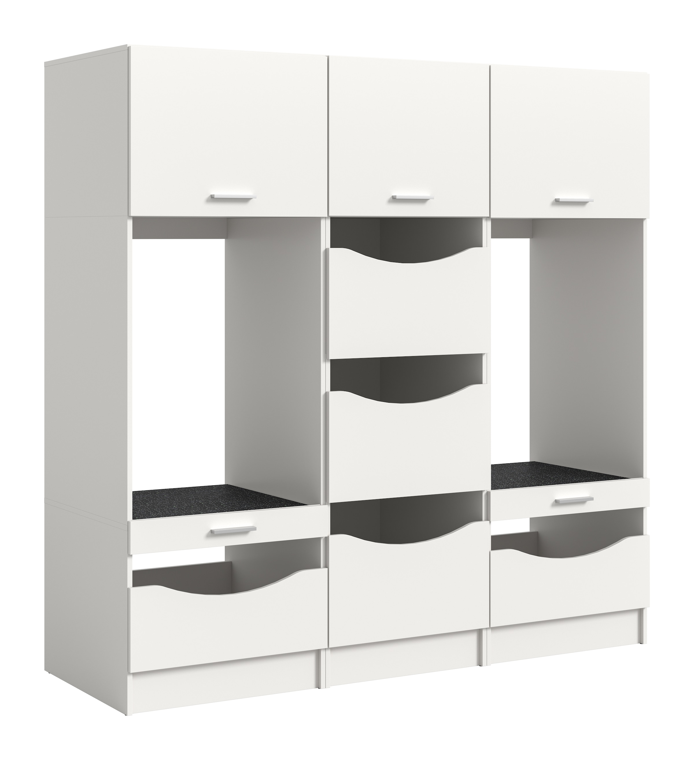 welltime Mehrzweckschrank-Set »FALAS,  3-teilig, Hauswirtschaftsraum Set, Breite 192 cm« bestehend aus: 2x Waschmaschinenumbauschrank und 1x Wäscheschrank, 