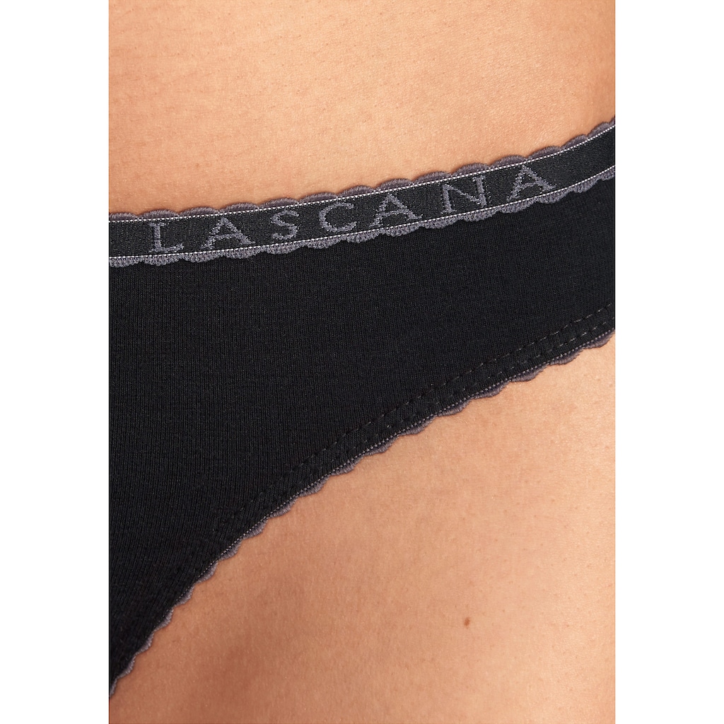 LASCANA Slip, (Packung, 4 St.), aus elastischer Baumwoll-Qualität
