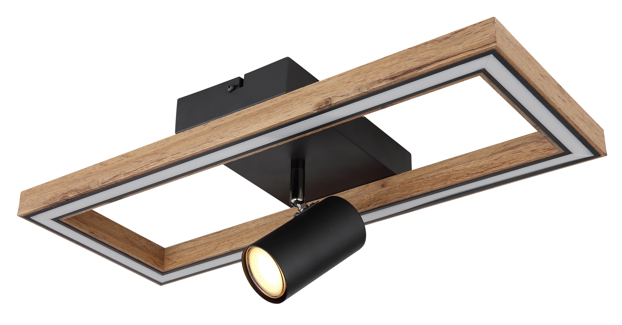 GLOBO LIGHTING LED Deckenleuchte »MANDERA«, Leuchtmittel LED-Modul | LED fest integriert, Deckenlampe/Wohnzimmer/Schlafzimmer/modern/Holz