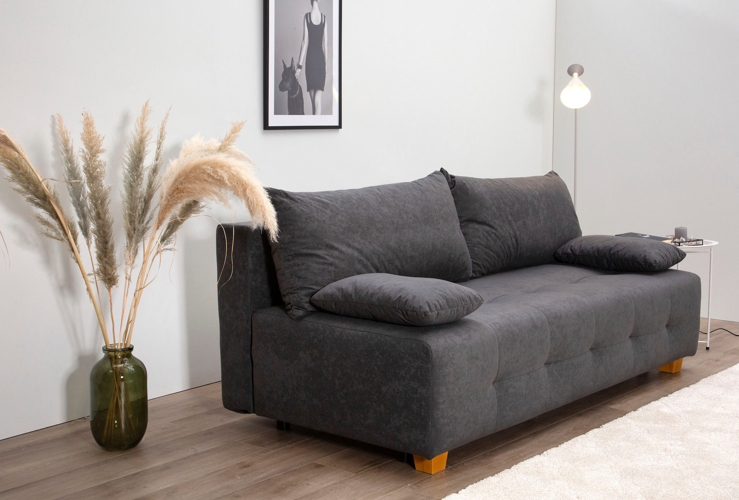 COLLECTION AB Schlafsofa »Bella«, Schlafsofa,Bettkasten,Bonellfederkern,Rückenkissen,Armlehnenkissen