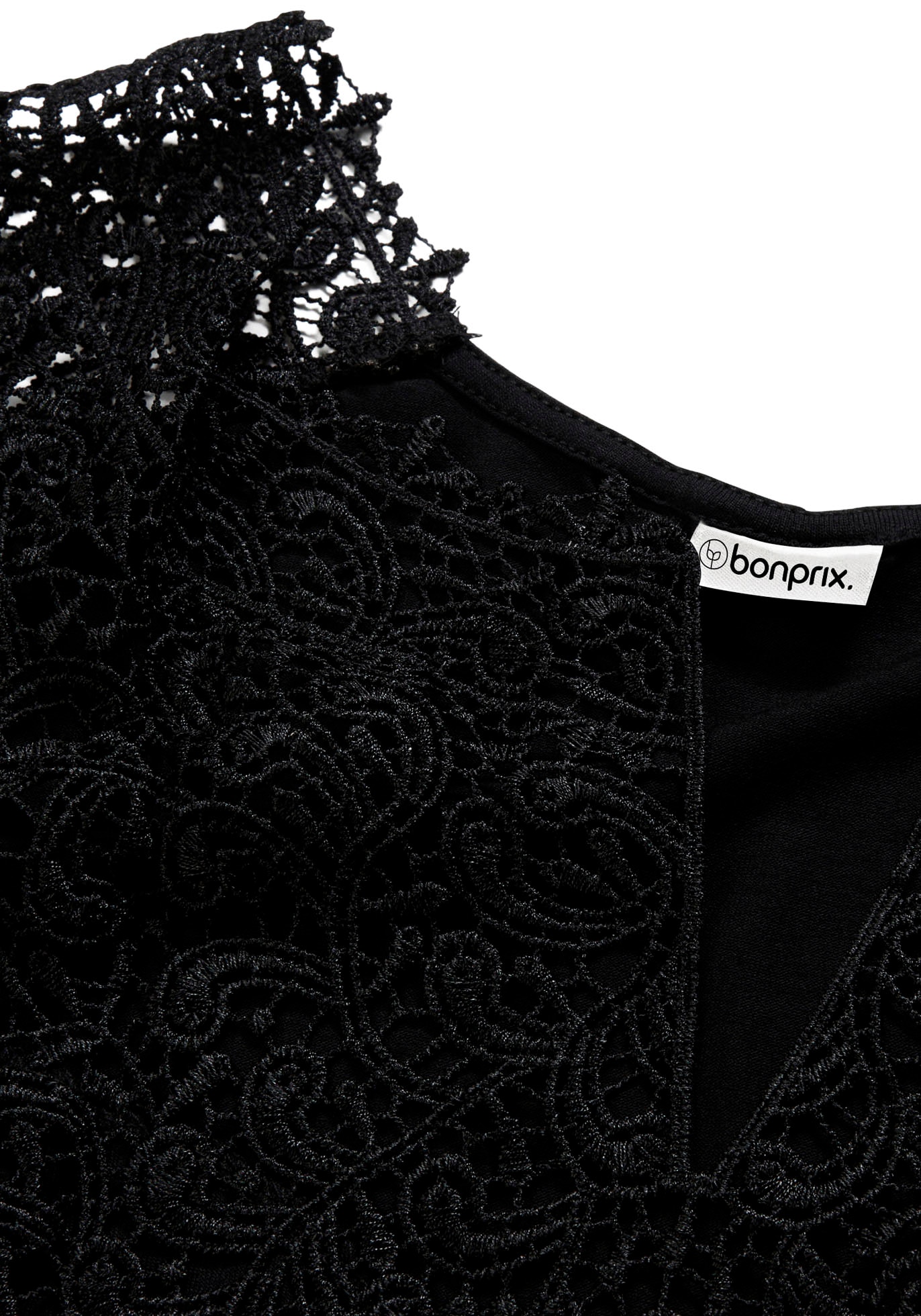 bonprix Spitzentop »Top aus fließendem Viskose-Mix« figurenbetonte Passform, ärmelloses Design, eleganter Stil, mit Spitze