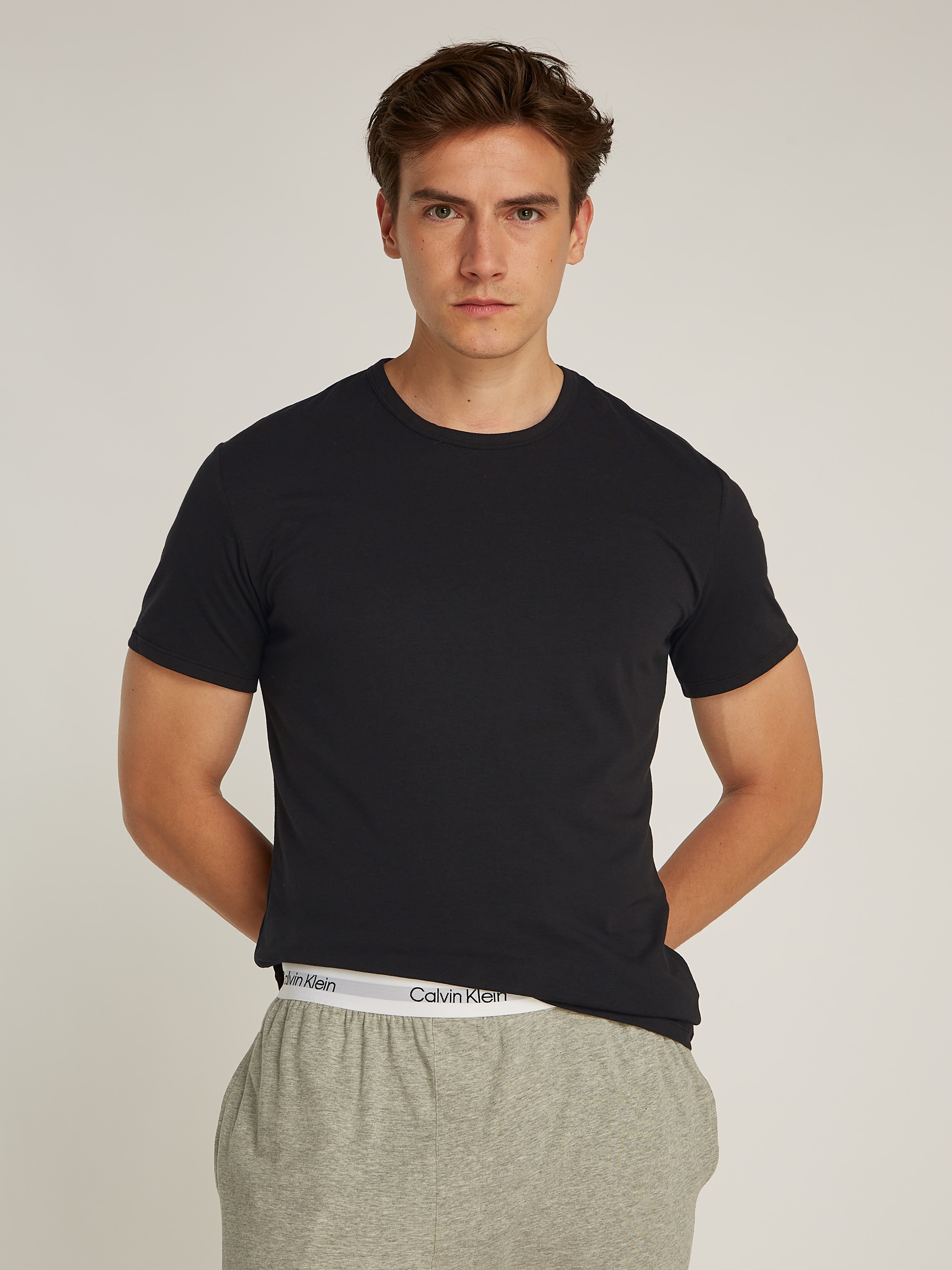 Calvin Klein Underwear T-Shirt »SHORT SLEEVE CREW NECK 3PK«, (Packung, 3 tlg., 3er-Pack), mit Logo am Saum