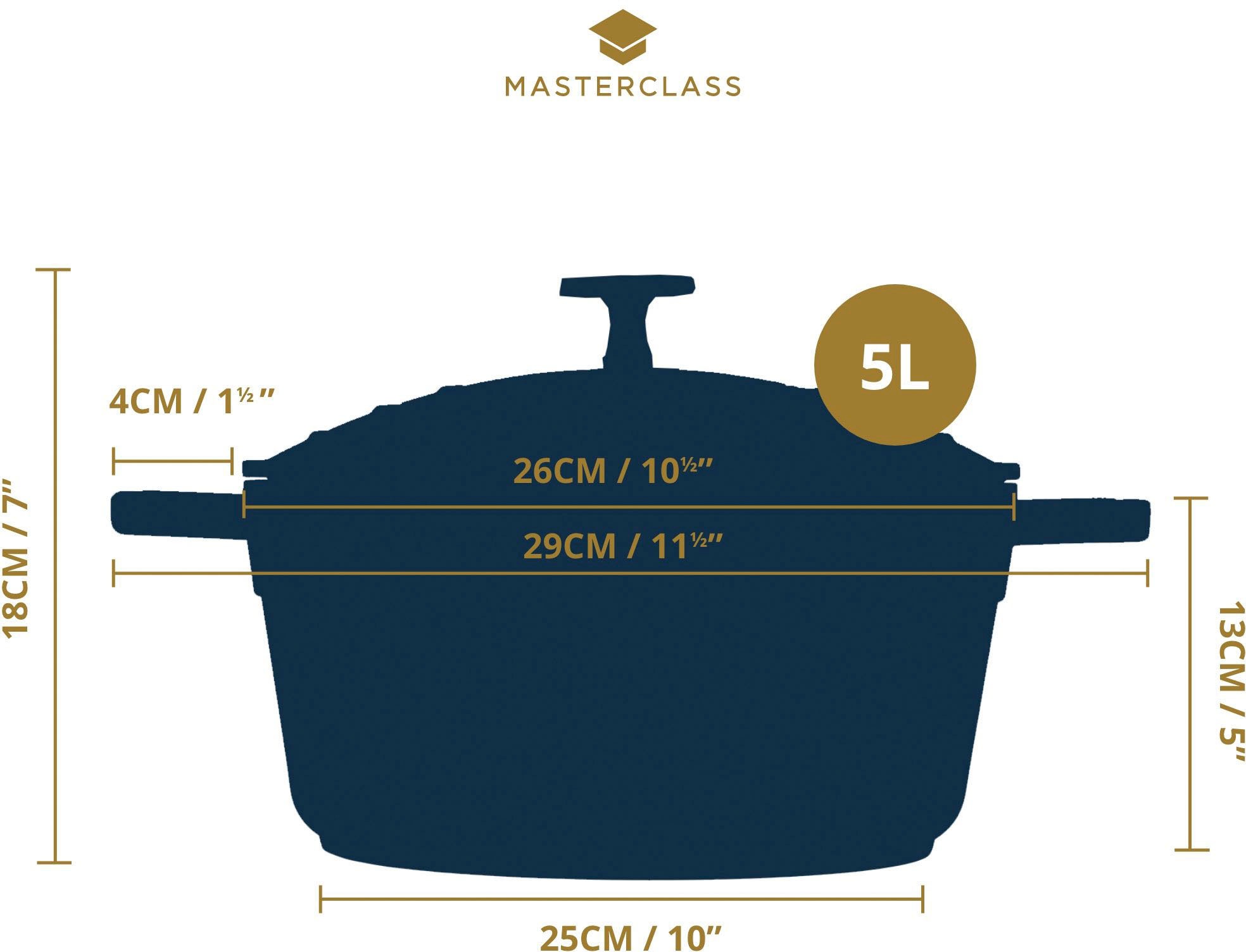 Master Class Kasserolle »MasterClass«, Aluminiumguss, 5 Liter, rund, ultraleicht, kratzfeste Antihaftbeschichtung, Induktion