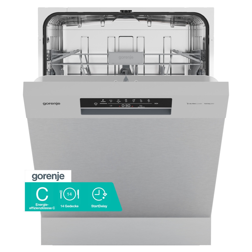 GORENJE Unterbaugeschirrspüler »GU642C90X« 9,7 l 14 tlg. Maßgedecke auto. Türöffnung, Hygiene Programm, Startzeitvorwahl