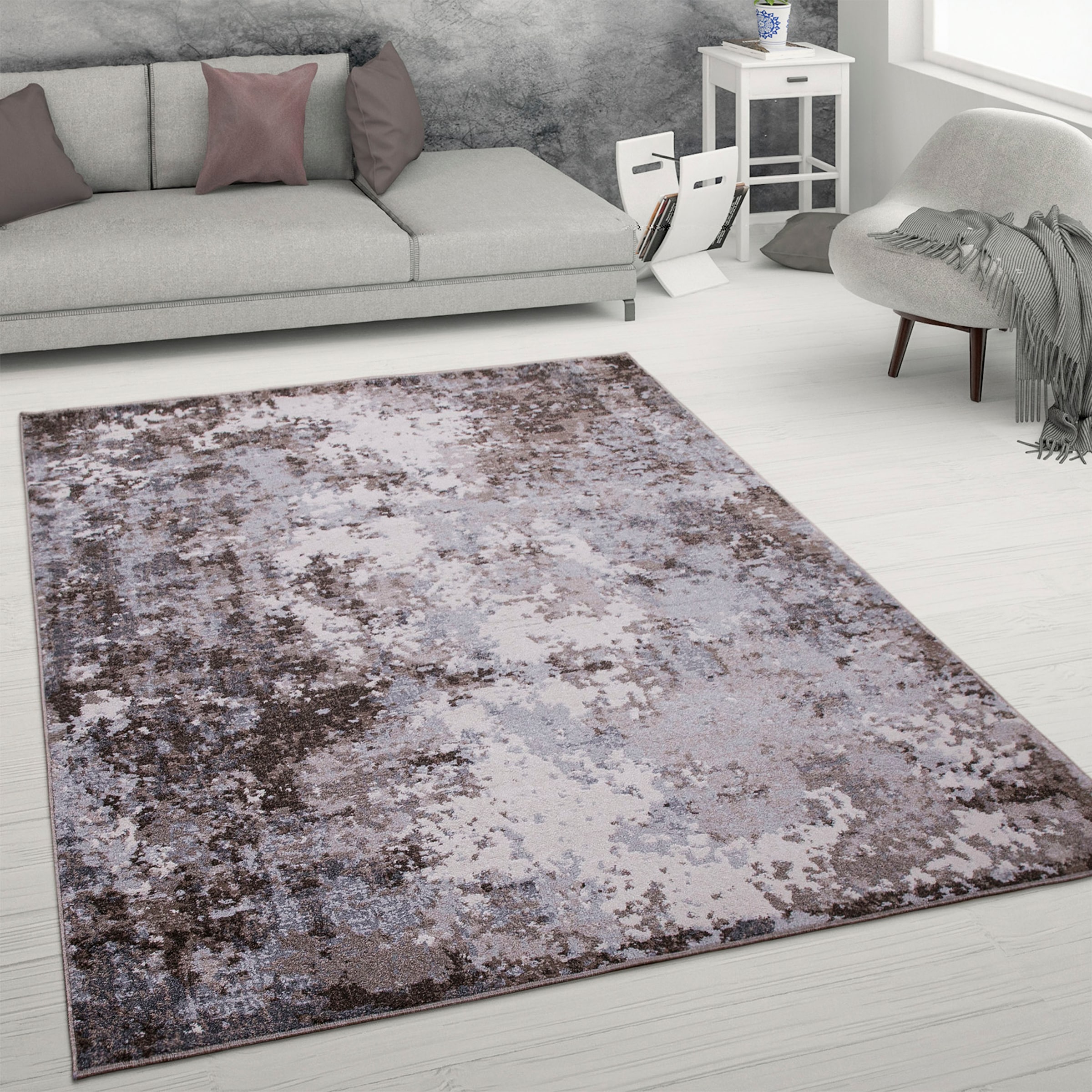 Paco Home Teppich »Catania 841«, rechteckig, 13 mm Höhe, Kurzflor, modernes Design, ideal im Wohnzimmer & Schlafzimmer