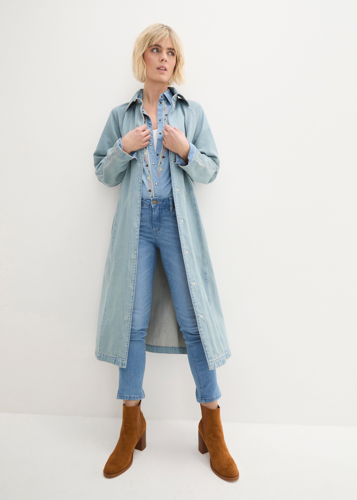 bonprix 7/8-Jeans mit Used-Effekt, schmale Passform, 7/8-Länge, aus Stretch-Material