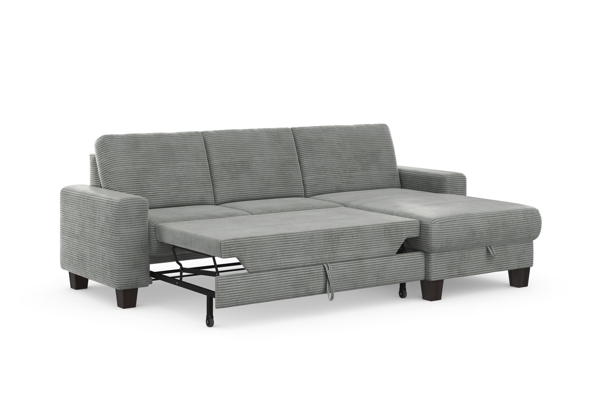 Home affaire Ecksofa »Summer L-Form«, mit Recamiere, mit oder ohne Bettfunktion und Bettkasten, Cord-Bezug