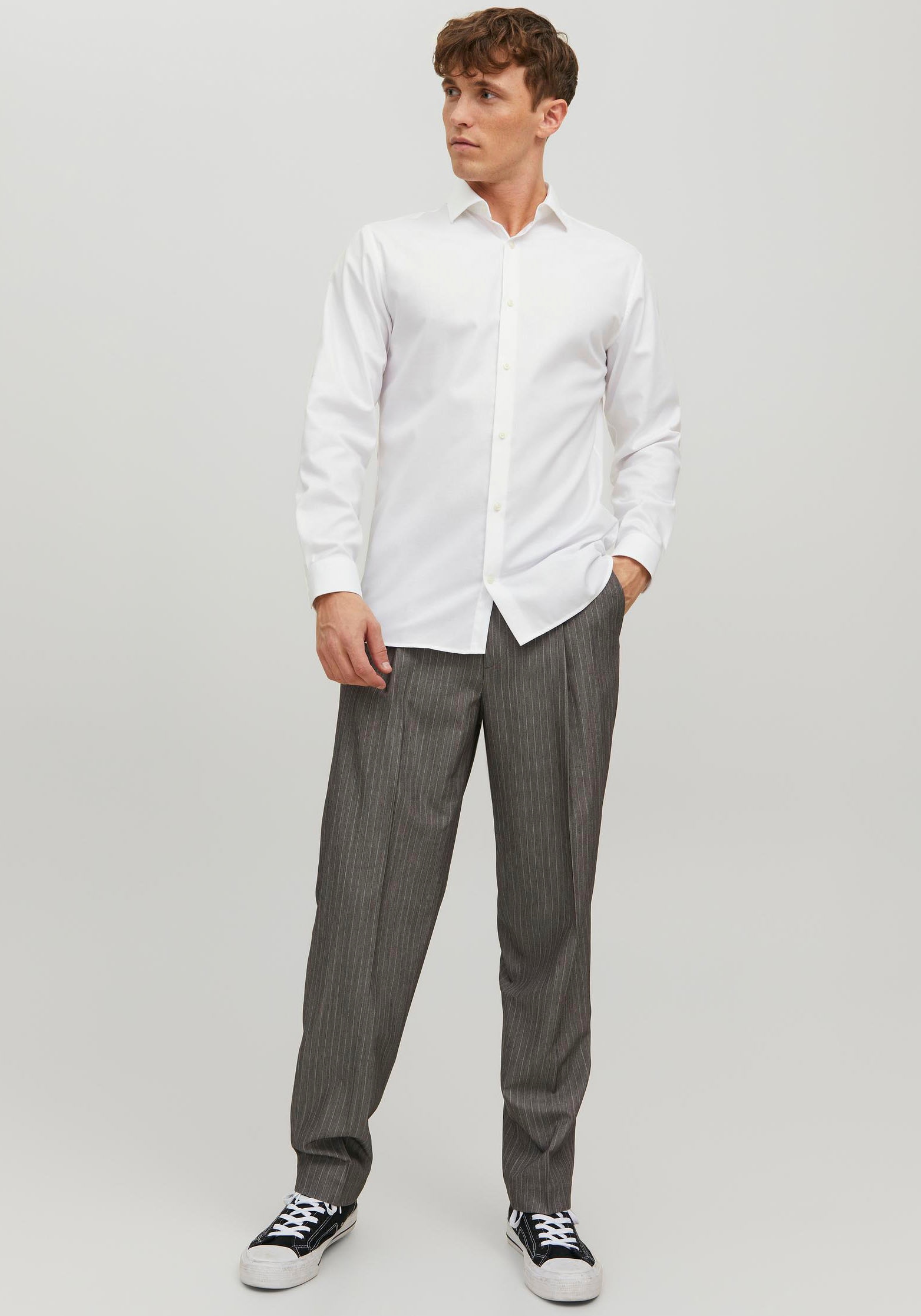 Jack & Jones Langarmhemd »JPRBLAPARKER Slim Fit Hemd, atmungsaktiv, ideal für den Alltag«, unifarben, modisch, slim fit, Baumwolle, Hemdkragen