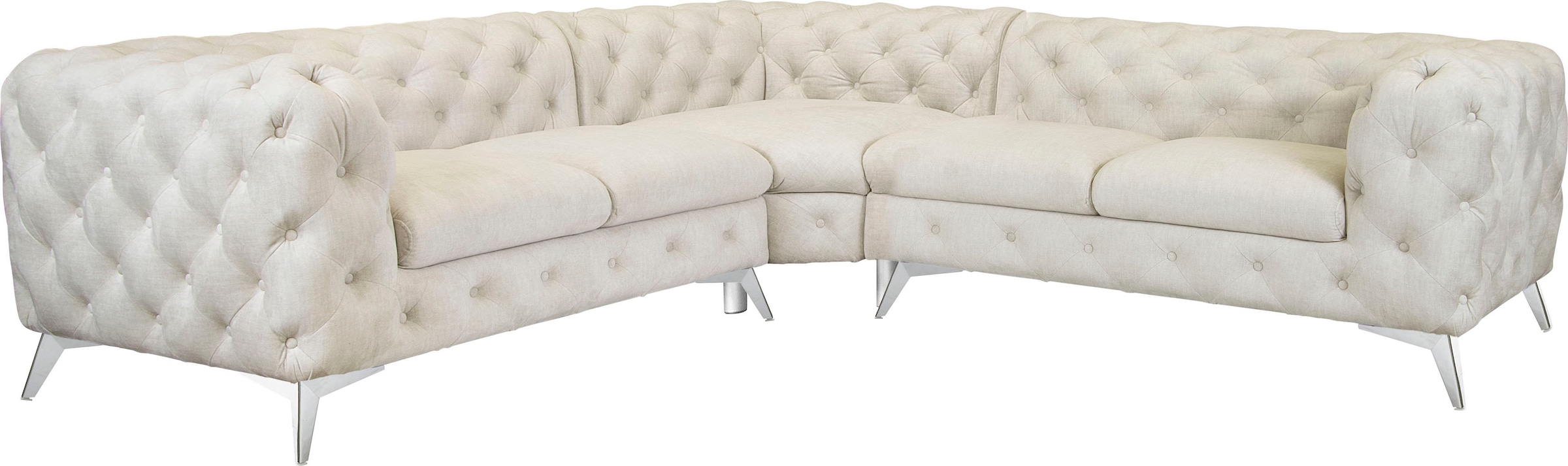 Leonique Chesterfield-Sofa "Glynis L-Form", aufwändige Knopfheftung, modern günstig online kaufen