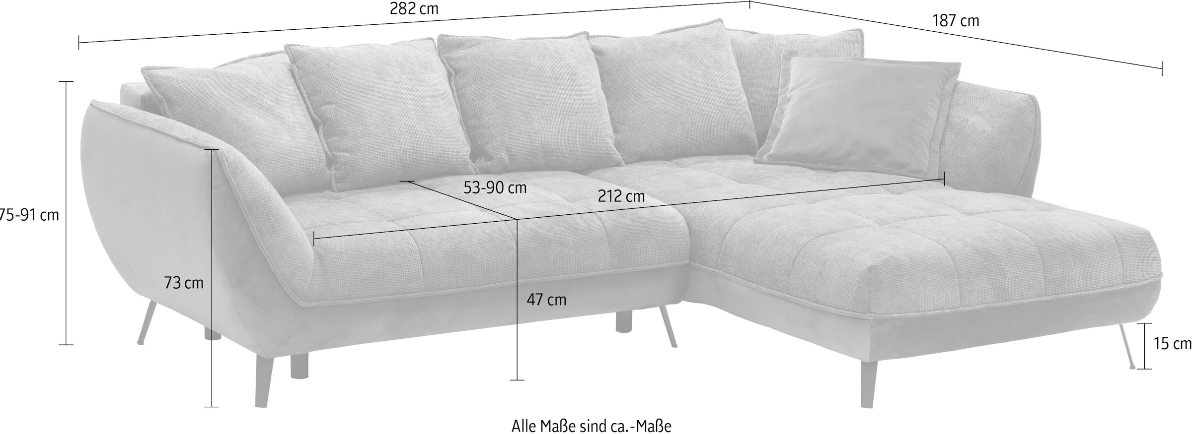 exxpo - sofa fashion Ecksofa »Midway mit einfacher Easy-Lift-Bettfunktion, bequem und modern«, inkl. Bettfunktion und praktischem Bettkasten, L-Form