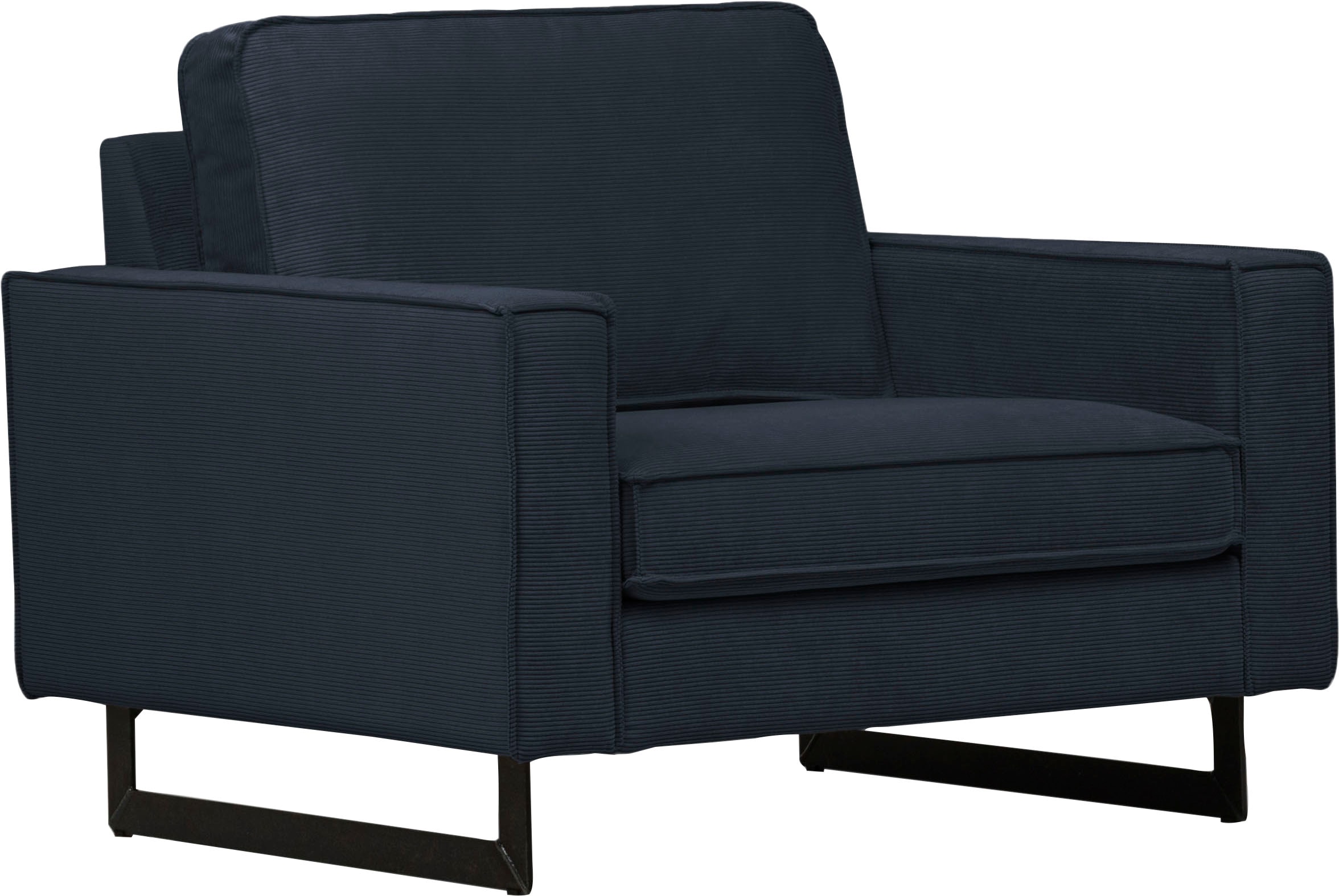 Places of Style Loveseat »Pinto 105 cm, Cord, Chenille, Lederoptik«, mit Keder, Metallfüßen und auch in Cord Bezug erhältlich