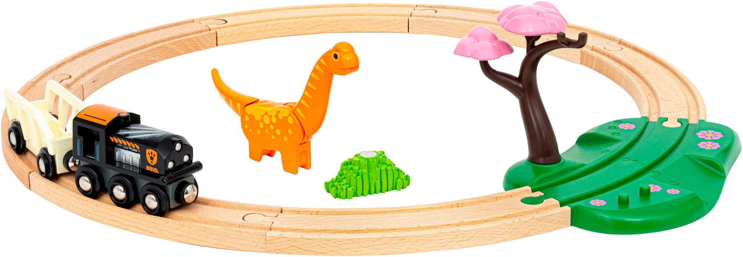BRIO® Spielzeug-Eisenbahn »BRIO® WORLD, Dinosaurier Bahn Set«, (Set, 12 tlg.), FSC® - schützt Wald - weltweit