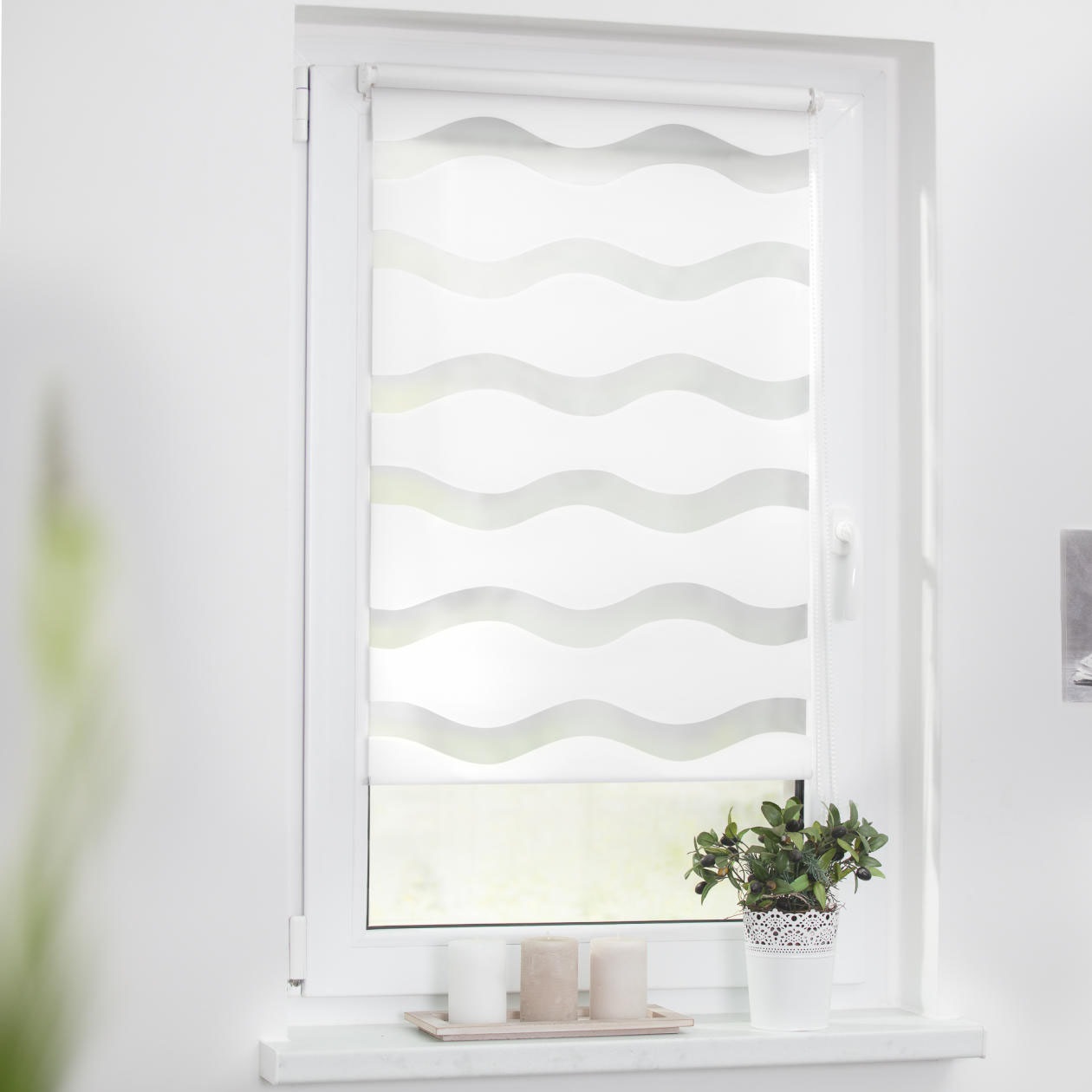 LICHTBLICK ORIGINAL Doppelrollo »Welle Klemmfix, ohne Bohren« halbtranspare günstig online kaufen
