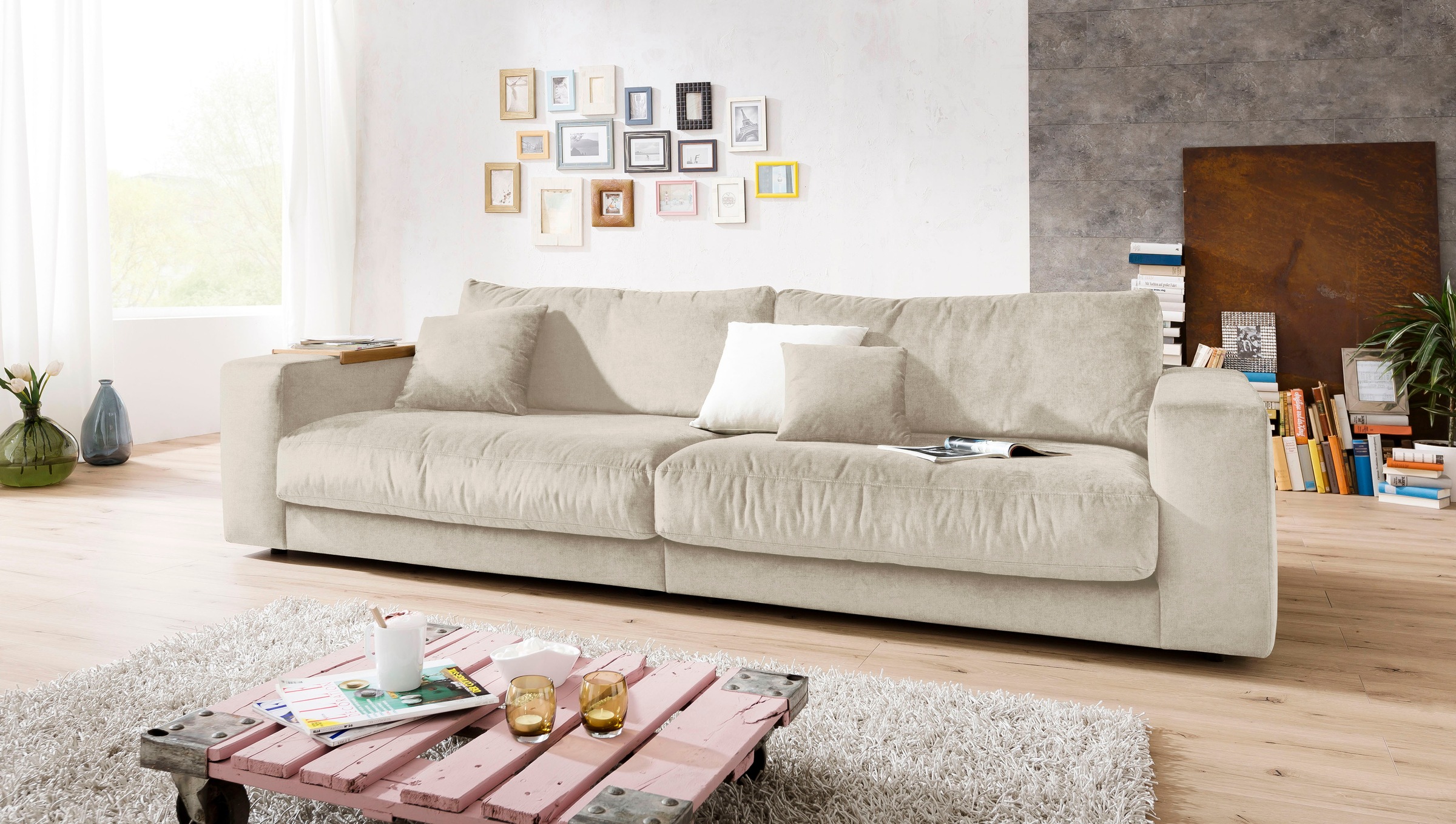 3C Candy Big-Sofa »Enisa II«, incl. 1 Flatterkissen, Wahlweise mit Flecken-Schutz-Bezug Easy care