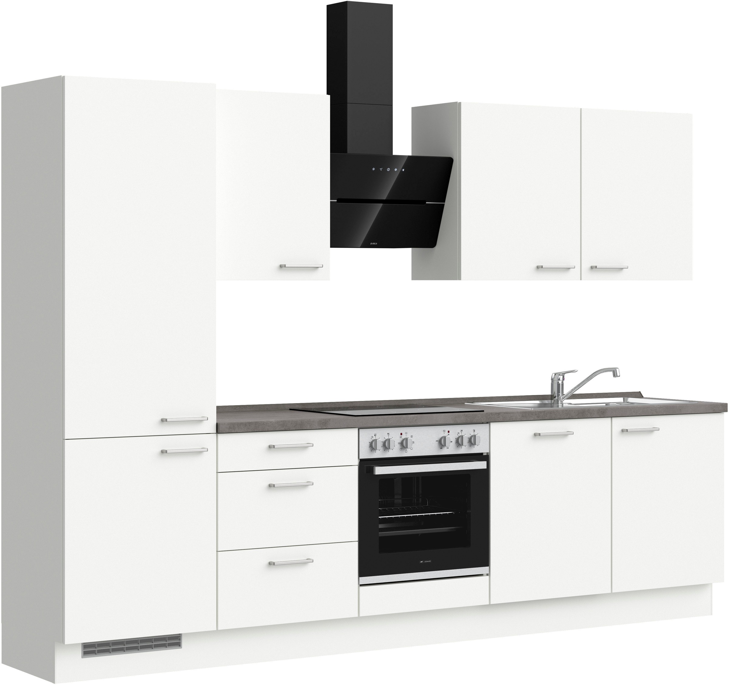 nobilia® Küchenzeile »"Touch II"«, vormontiert, Ausrichtung wählbar, Breite 300 cm, wahlw. mit E-Geräten
