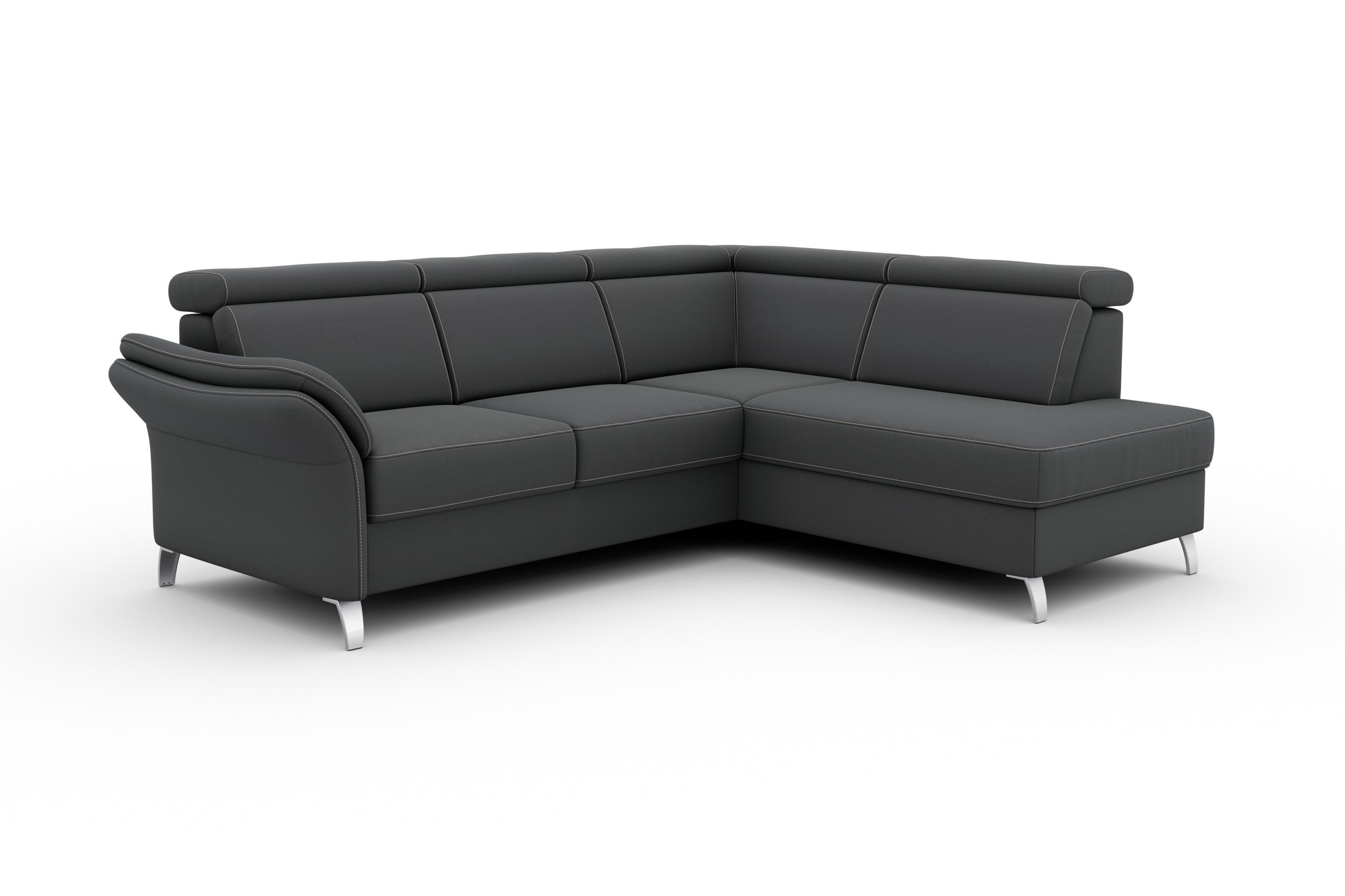 sit&more Ecksofa »Vincenzo L-Form«, inklusive Kopfteilverstellung, wahlweise mit Bettfunktion, Bettkasten