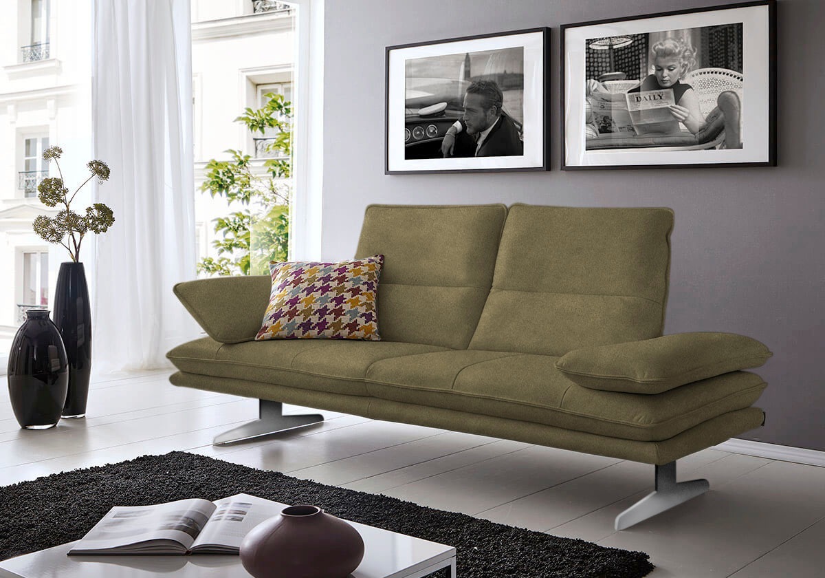W.SCHILLIG 2-Sitzer »broadway, Designsofa mit tollem Sitzkomfort«, Sitztiefenverstellung, Kopfteil- & Seitenteilverstellung, Breite 216cm