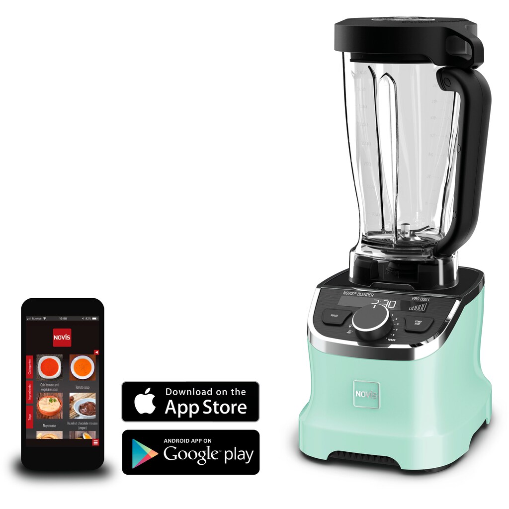 NOVIS Standmixer »6612.31.20 Iconic Line – ProBlender 880L neomint«, 1400 W