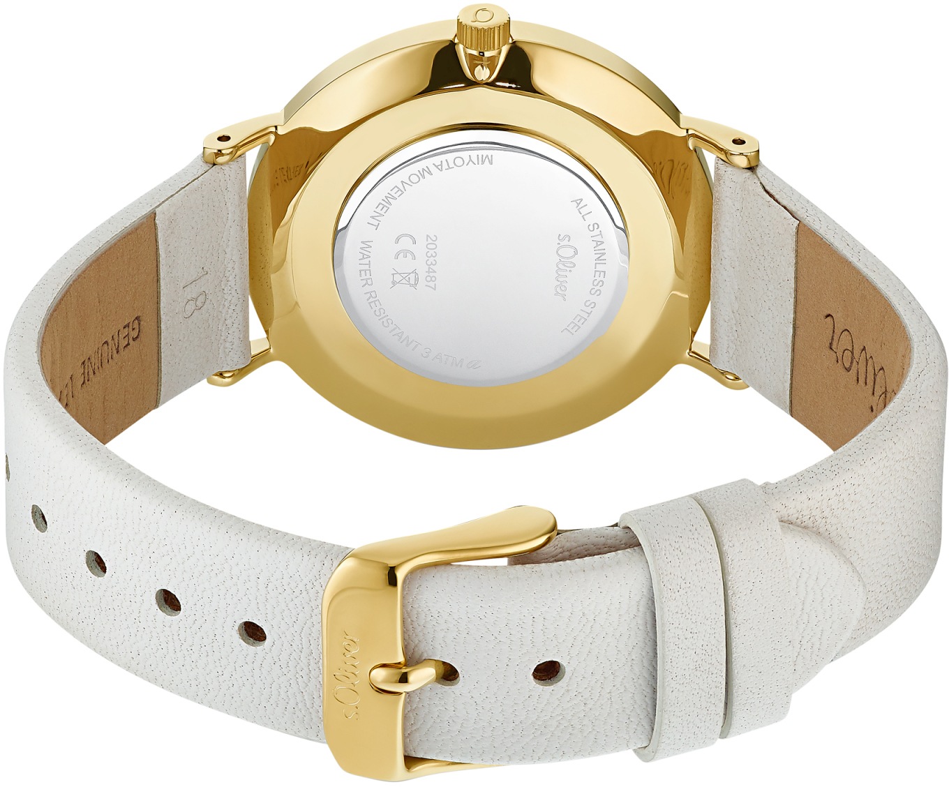 s.Oliver Quarzuhr, Armbanduhr, Damenuhr, analog, Lederarmband