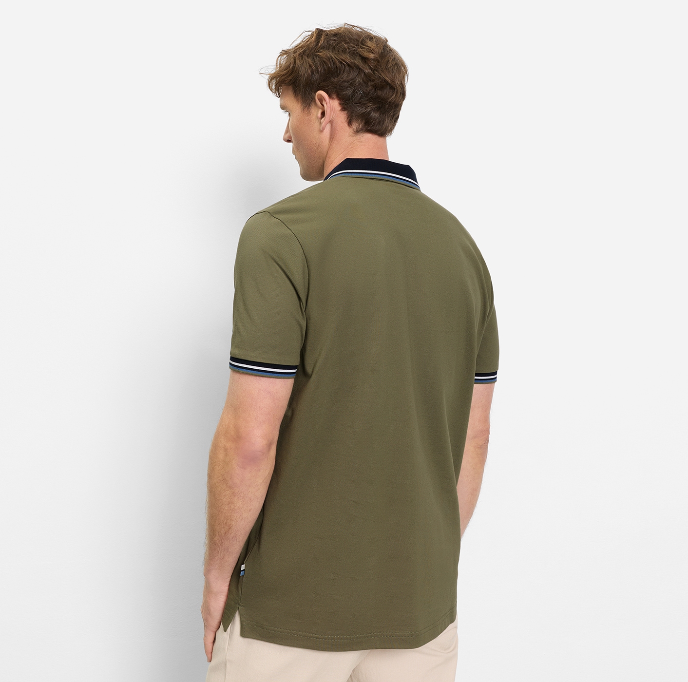OLYMP Poloshirt »Casual« farbliche Kontrast-Details