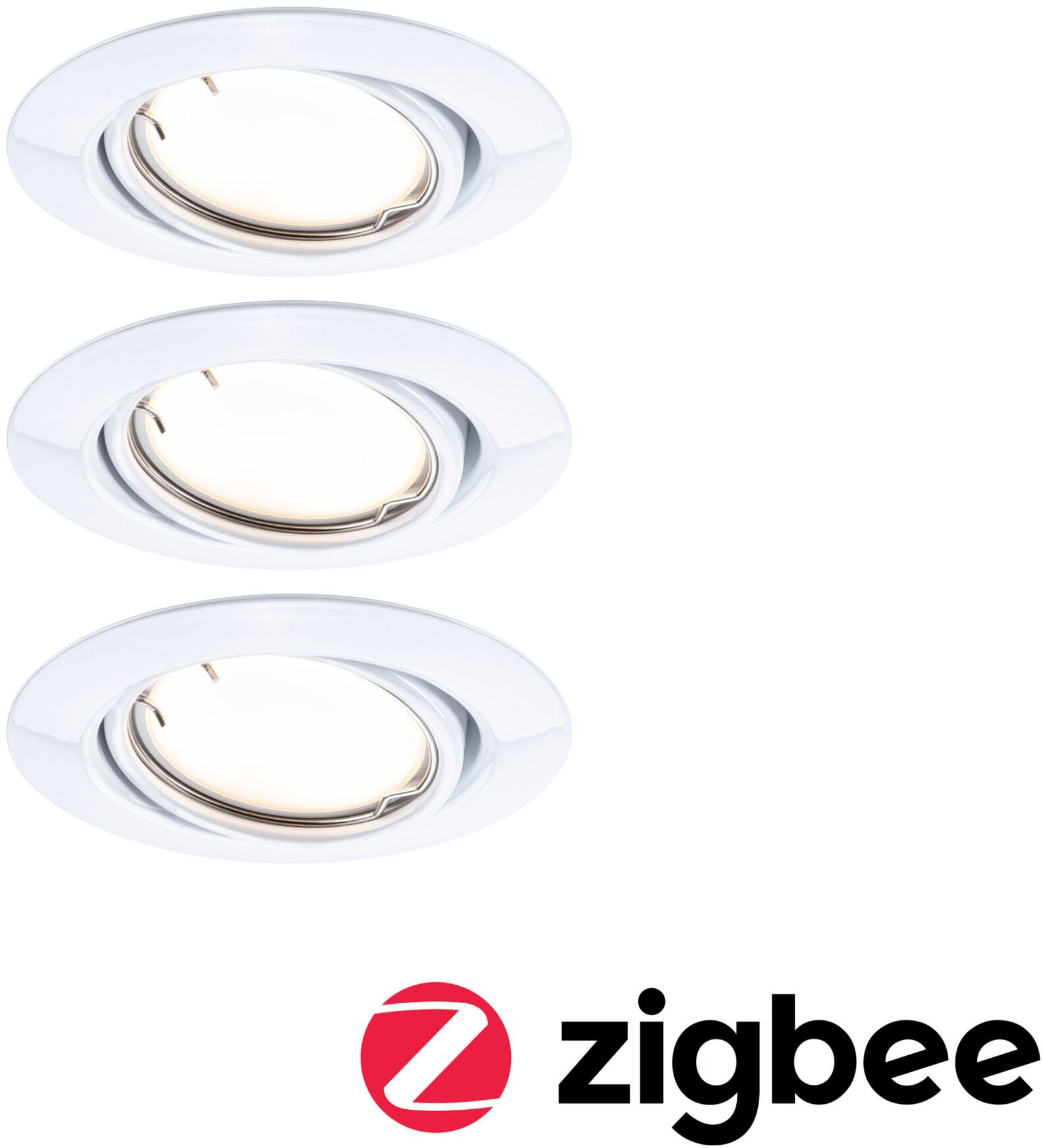 Paulmann LED Einbauleuchte »Base 3x430lm 230V«, 3 flammig, Zigbee Basisset günstig online kaufen