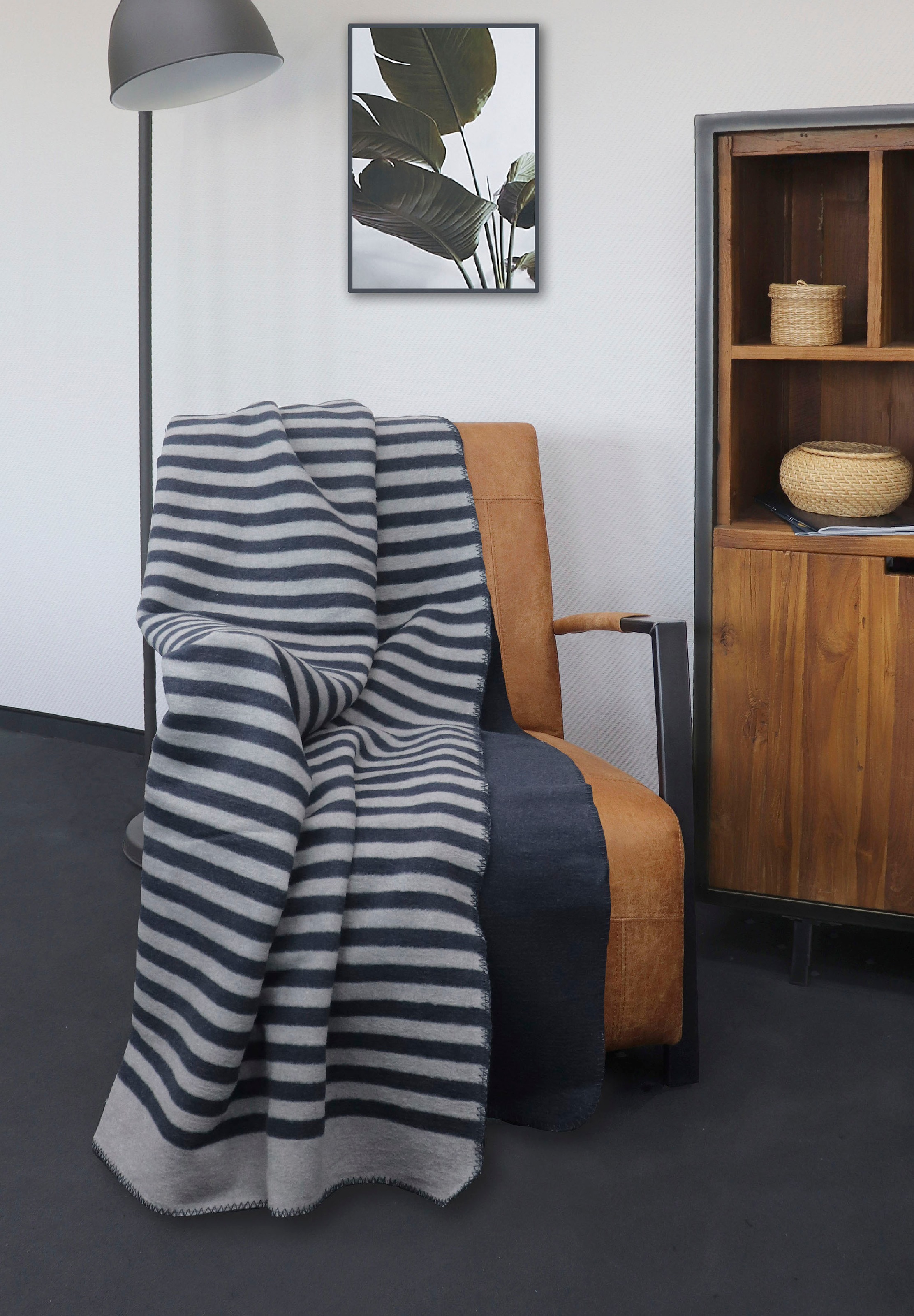 Biberna Wohndecke »Aras«, weiche Wohndecke mit Wendefunktion und Melangeoptik, Made in Germany