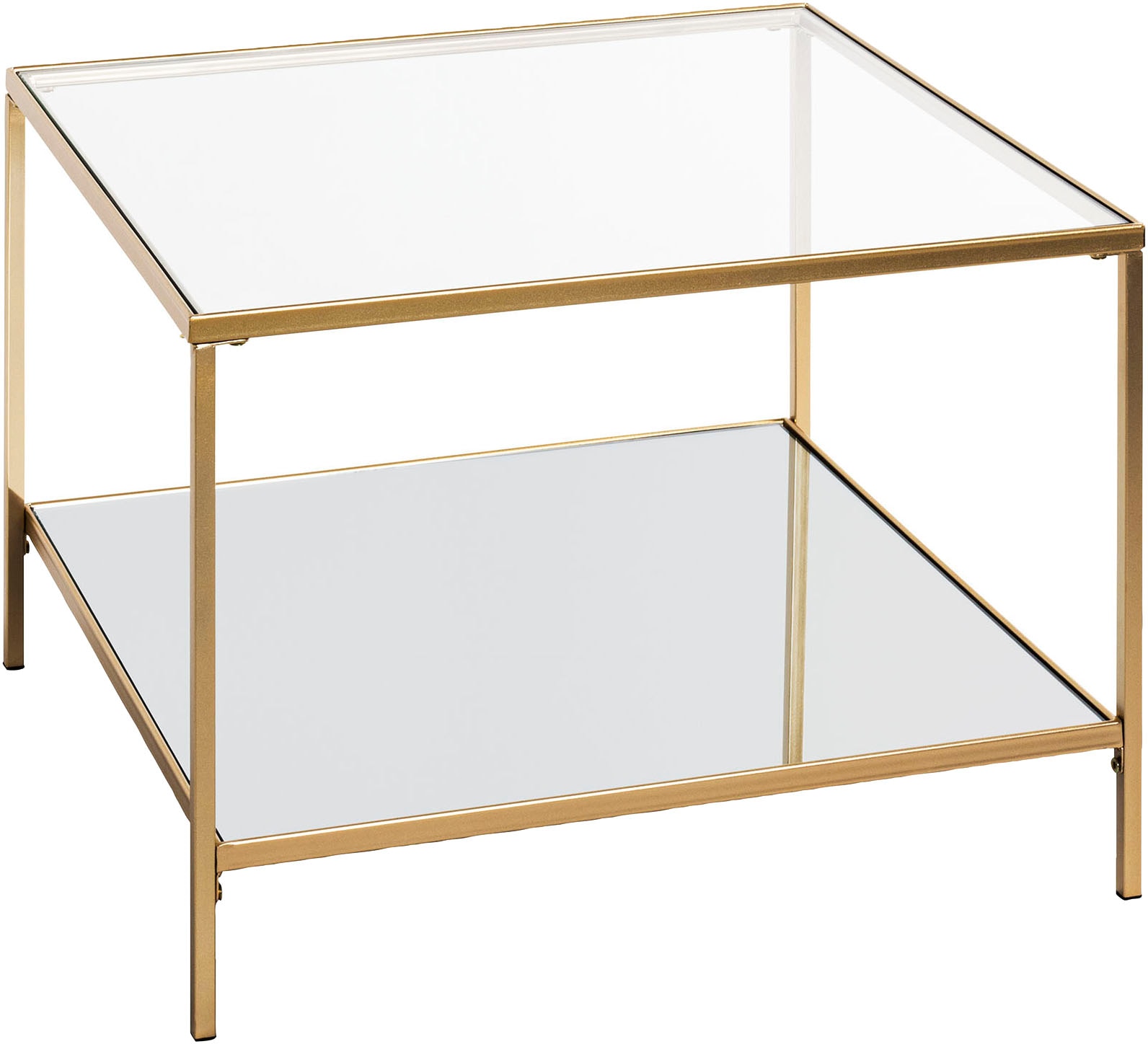 HAKU Beistelltisch »Sofatisch, Wohnzimmertisch« 1 Stk. tlg. quadratisch - aus Metall Gold B/T/H 60/60/45 cm