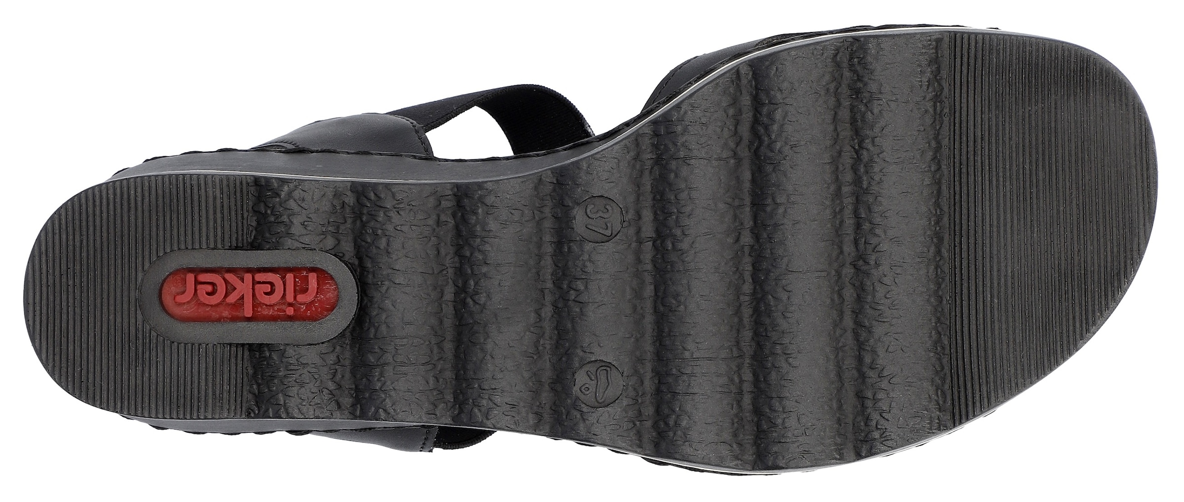 Rieker Keilsandalette  , Sommerschuh, Sandale, Keilabsatz, mit Gummizug für perfekten Sitz
