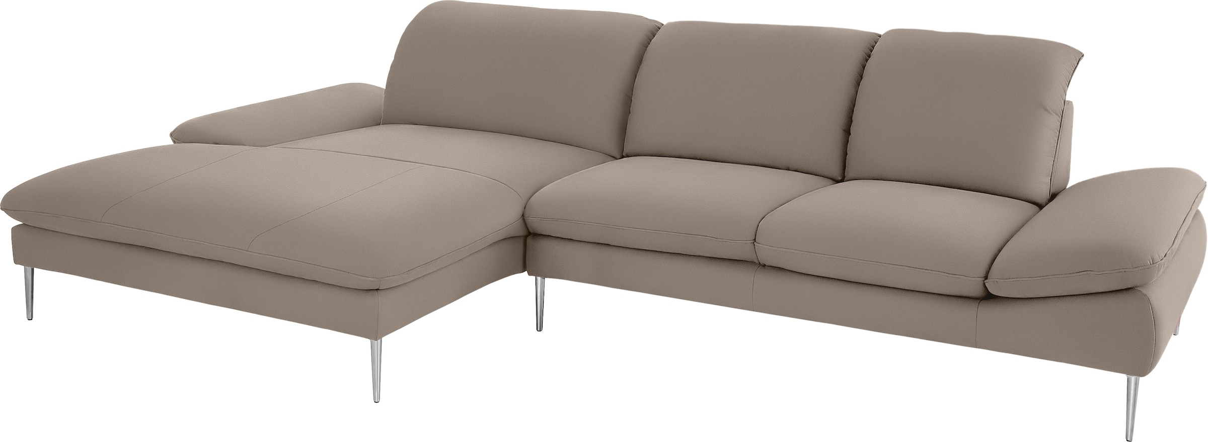 W.SCHILLIG Ecksofa »enjoy&MORE, Designsofa, bequem, zeitlos und elegant, L-Form«, mit Sitztiefenverstellung, Füße Chrom glänzend, Breite 340 cm