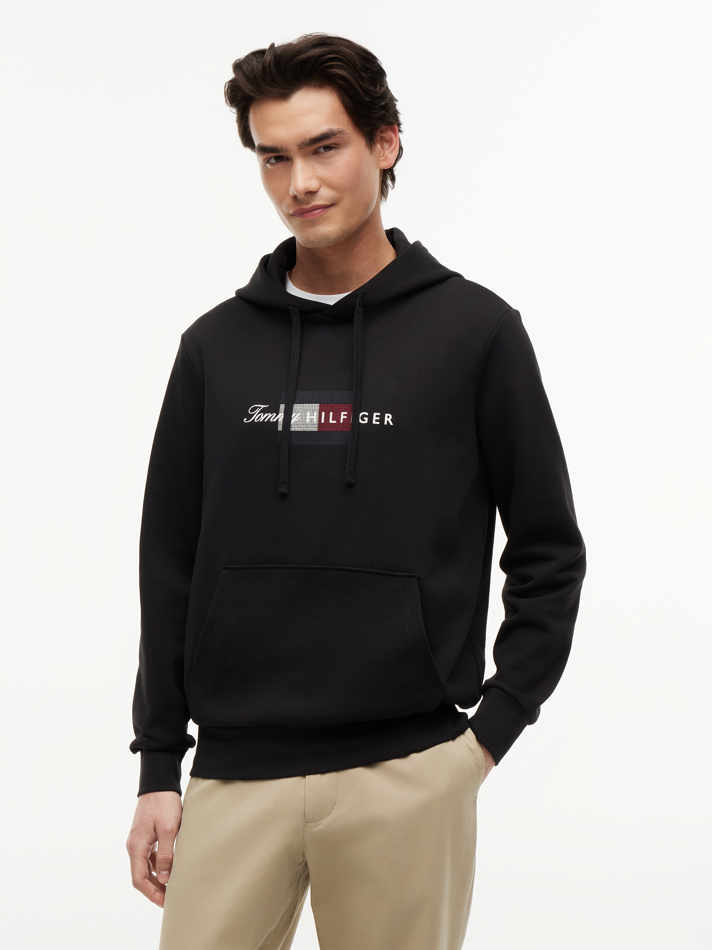 Tommy Hilfiger Hoodie »SCRIPT FLAG HOODIE«, mit Flag-Grafik und Tunnelzug
