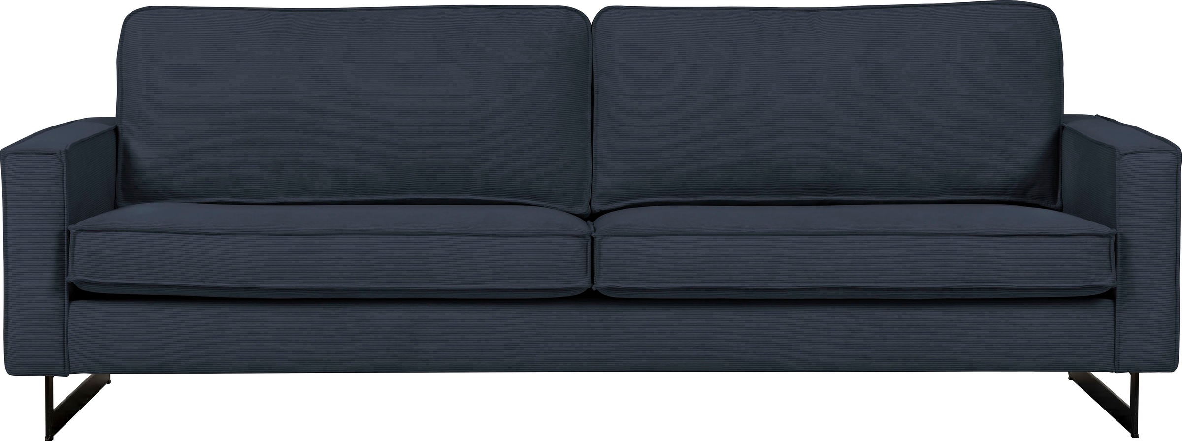 Places of Style 3-Sitzer »Maxi-Ausführung Pinto, 236 cm, Cord, Chenille, Lederoptik«, mit Keder, schwarze Metallfüße, Wellenunterfederung