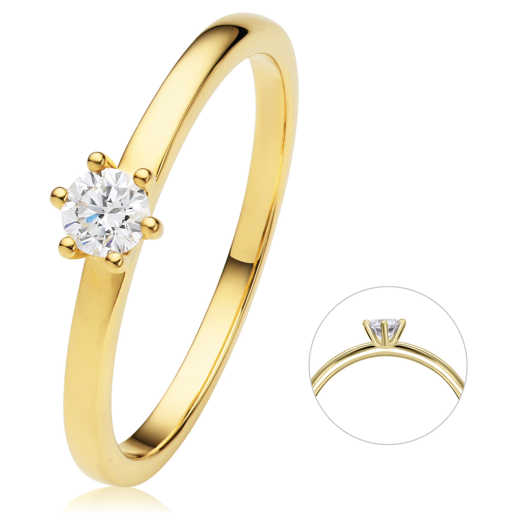ONE ELEMENT Diamantring »0,20 ct Diamant Brillant Ring aus 585 Gelbgold«, Damen Gold... kaufen