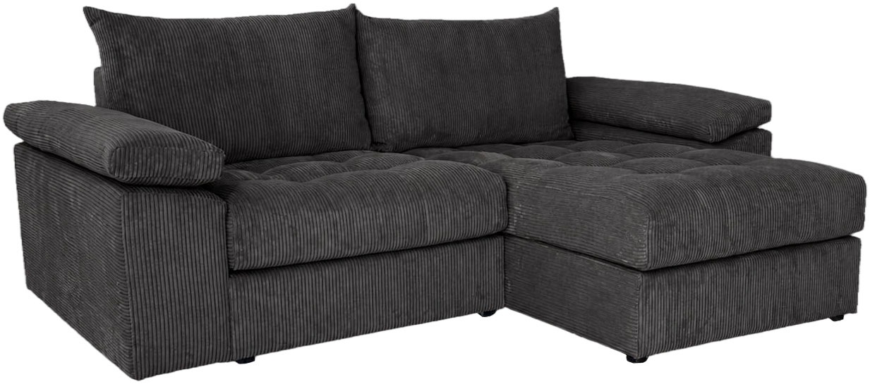 OTTO home Ecksofa »Soft&Cosy Pik XL, L-Form, B: 246 cm, Mega Sofa in Cord« Lounge-Komfort mit edler Sitzsteppung, Federkern