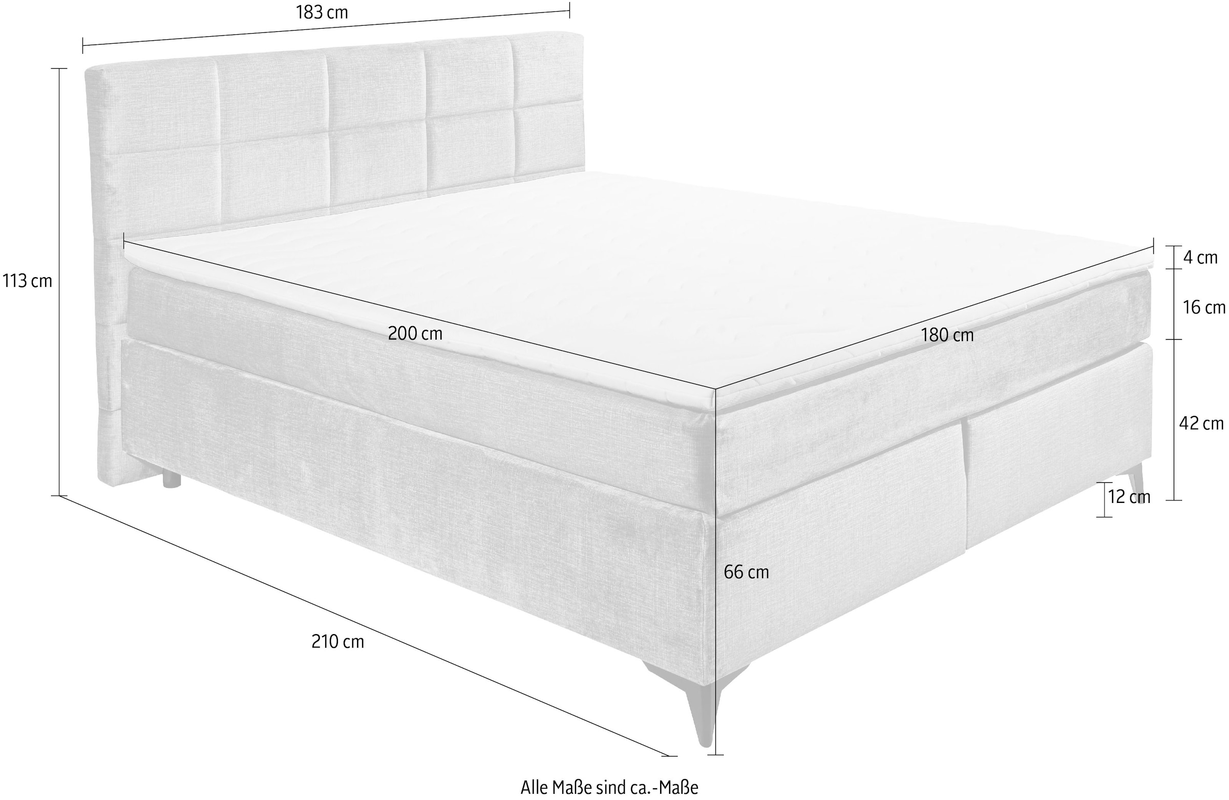 ED EXCITING DESIGN Boxspringbett »Navarra«, wahlweise mit Matratze