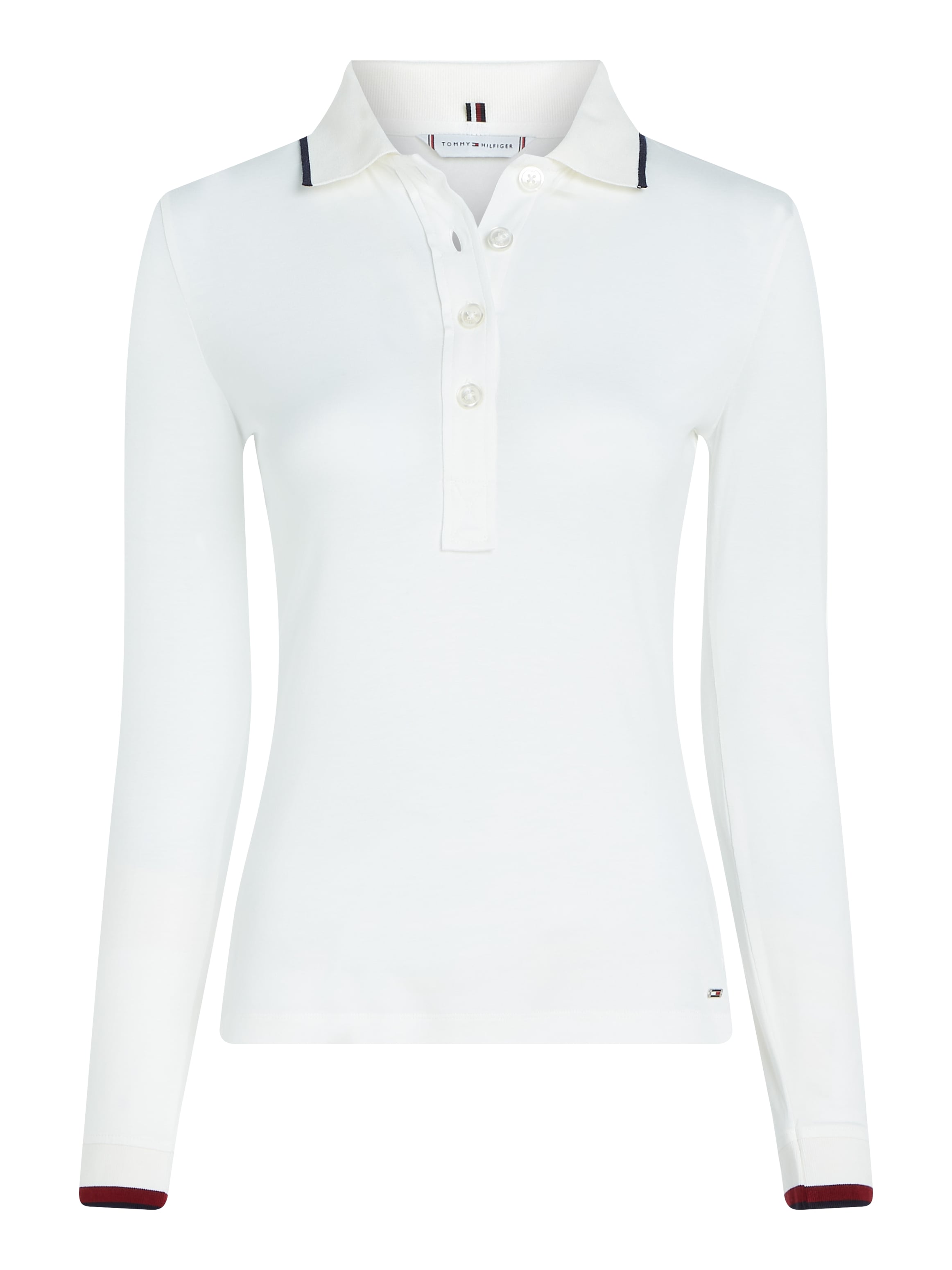 POLO SPLIT »SLIM GLOBAL Poloshirt moderner, farblicher kaufen STR an Hilfiger LS«, mit Ärmel Einfassung & Tommy Kragen